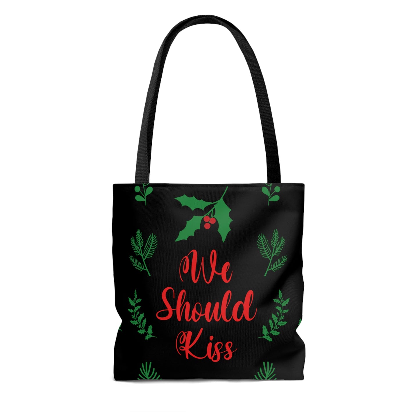 We Should Kiss Leaves Quotes AOP Tote Bag