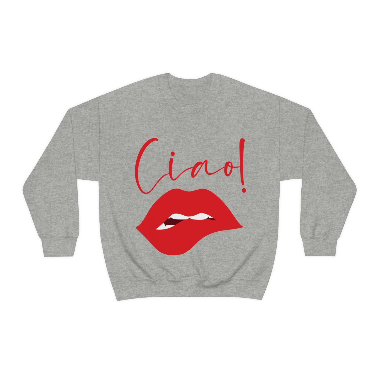 Ciao Hello Goodbye Red Lips Lipstick Unisex Heavy Blend™ Crewneck Sweatshirt