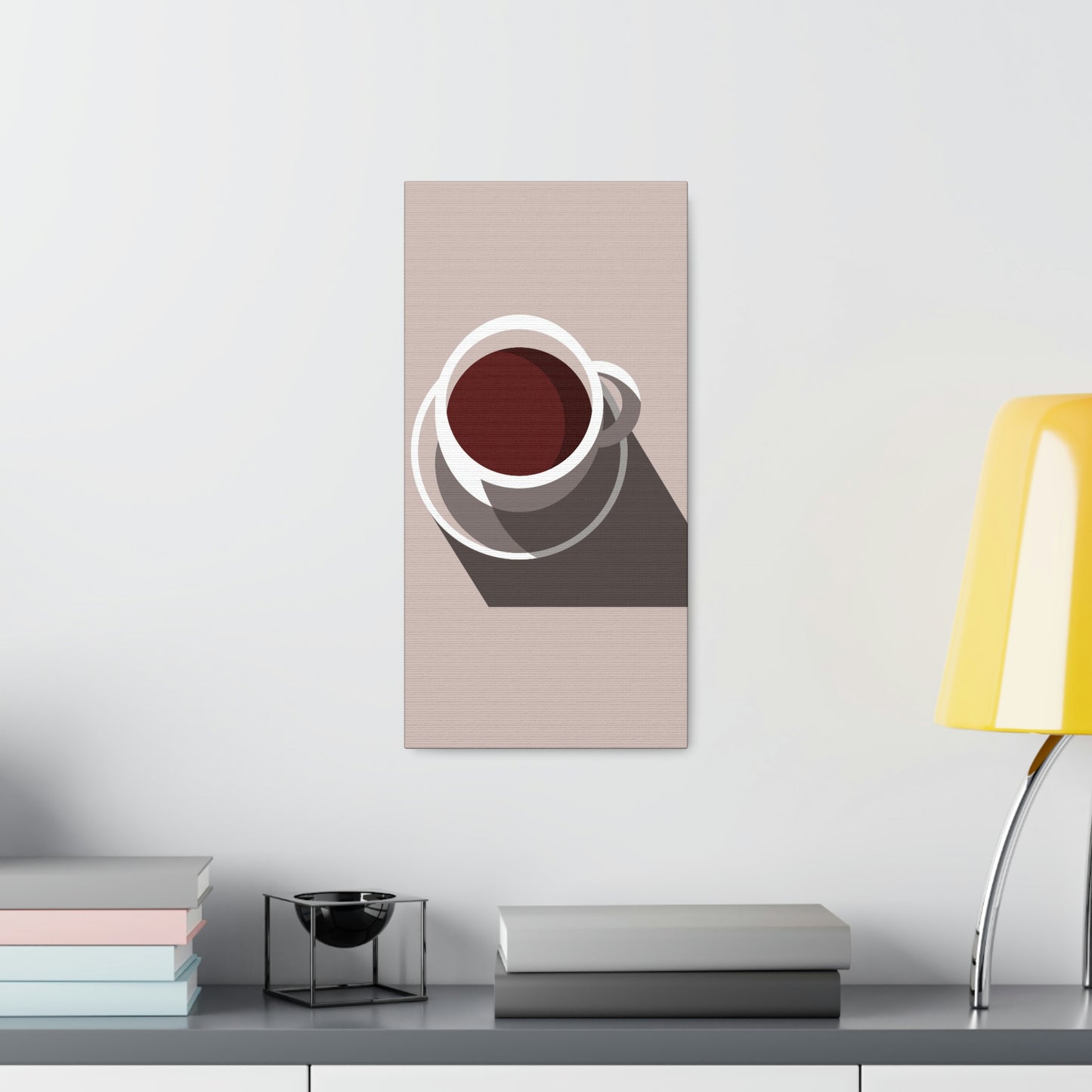 Cup Of Coffee Minimal Art Aesthetic Beige Aesthetic Classic Art Canvas Gallery Wraps