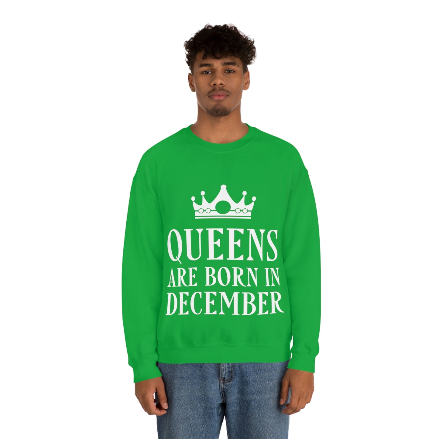 Queens Are Born in December Unisex Heavy Blend™ Crewneck Sweatshirt