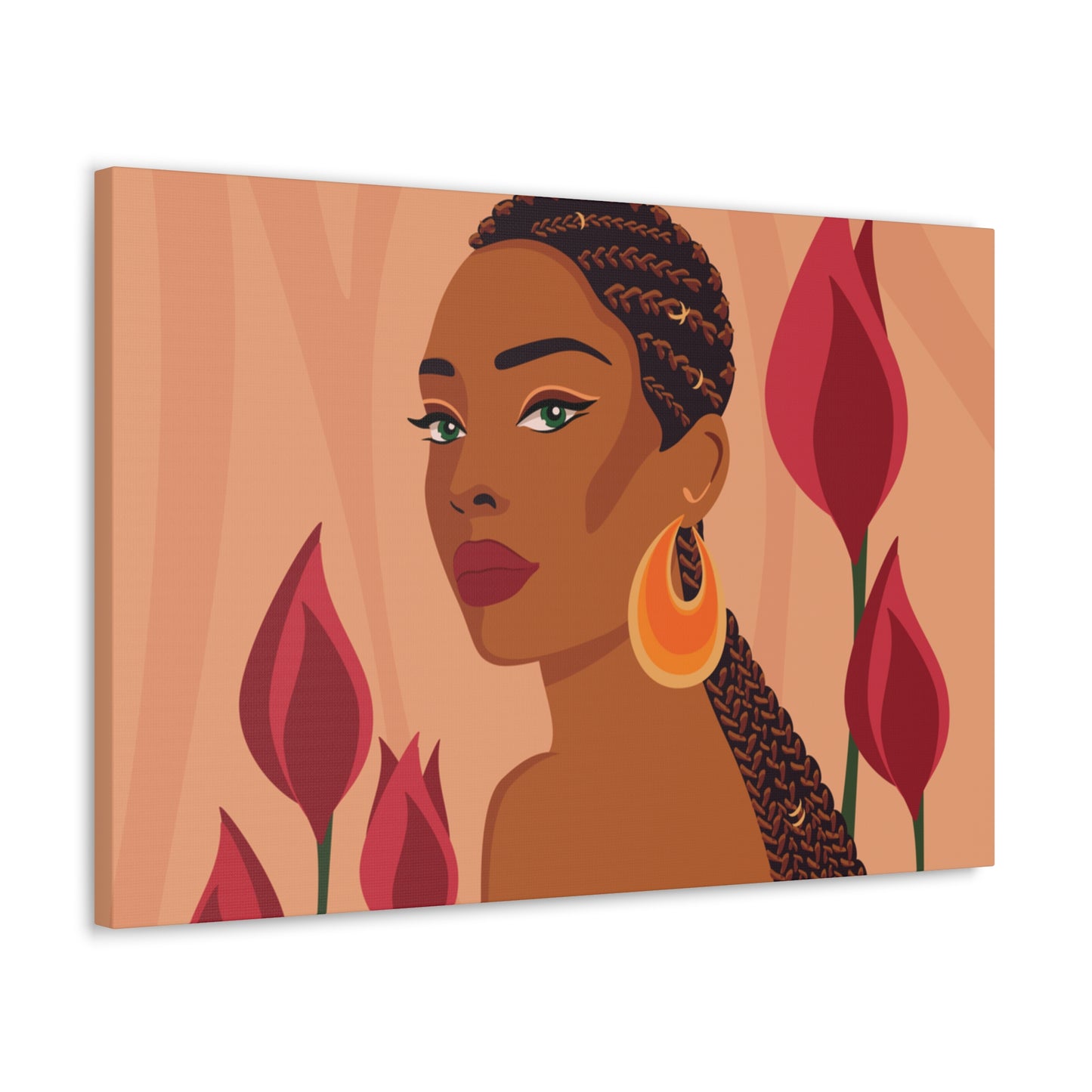 Bloom Spring Vibes Woman Roses Aesthetic Art Canvas Gallery Wraps