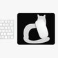 Black White Cat with Shadow Zen Animals Lovers Ergonomic Non-slip Creative Design Mouse Pad