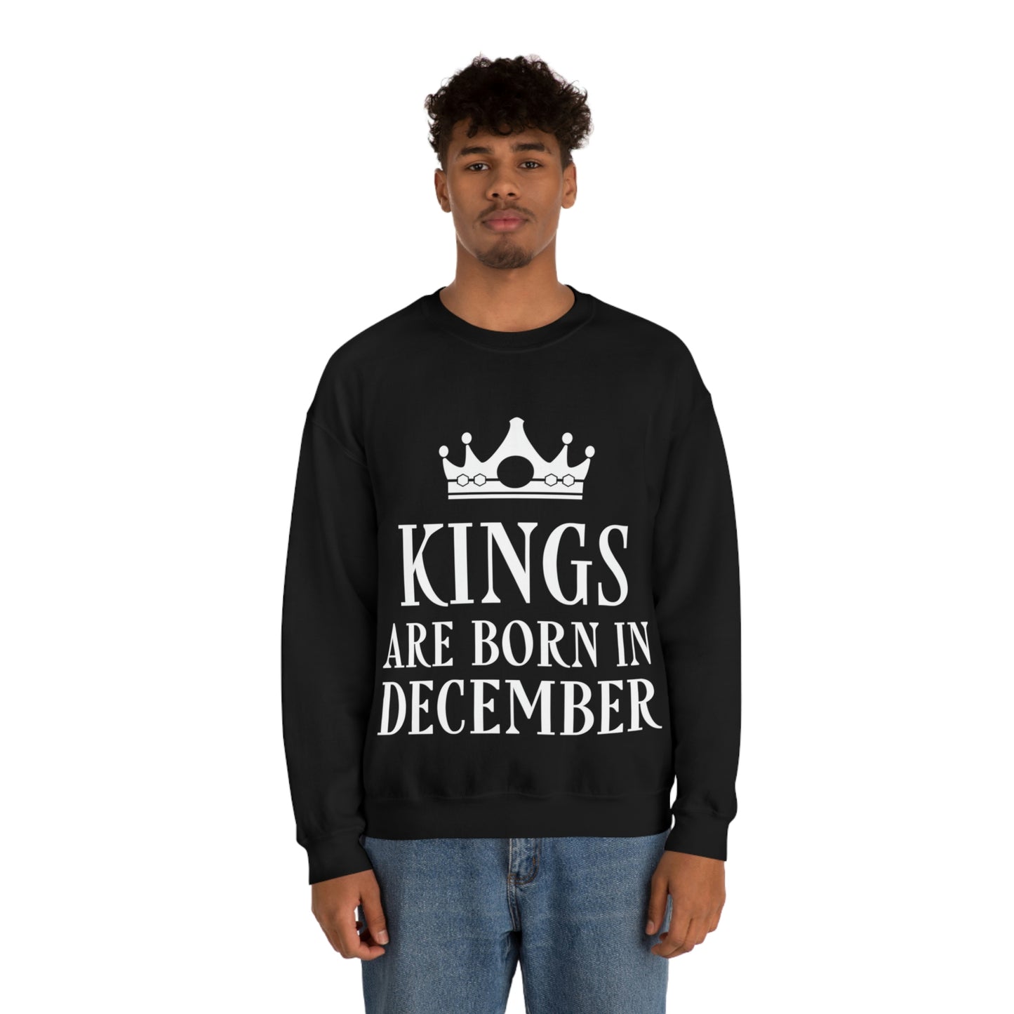 Kings Are Born in December Happy Birthday Unisex Heavy Blend™ Crewneck Sweatshirt