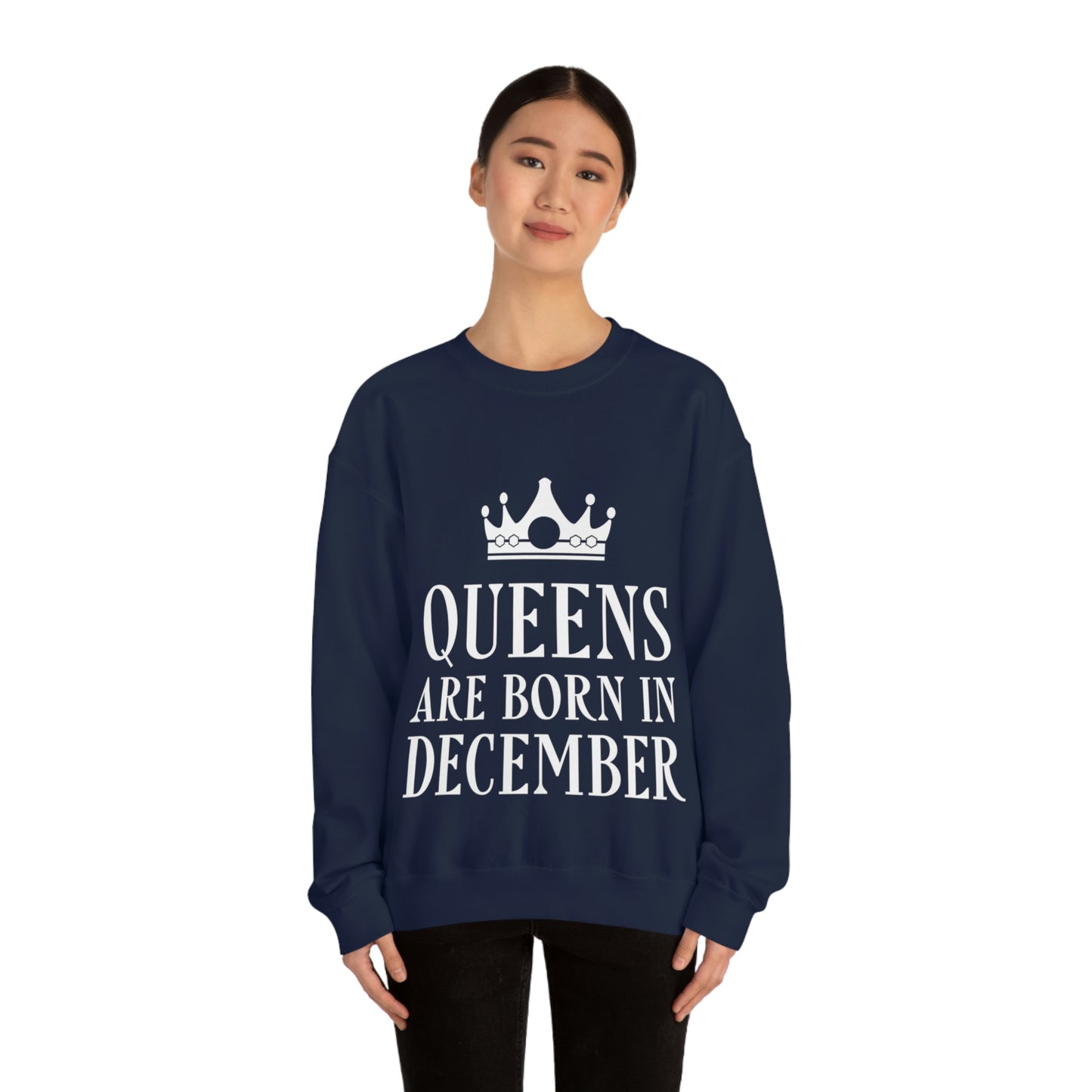 Queens Are Born in December Unisex Heavy Blend™ Crewneck Sweatshirt