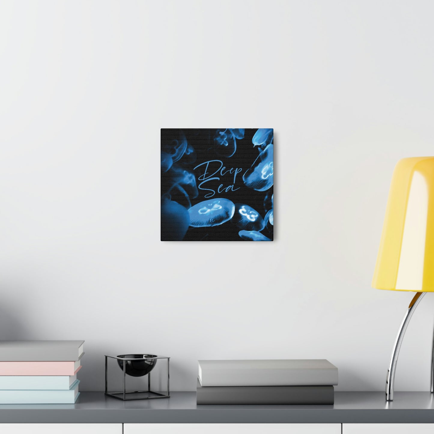 Deep Sea Jellyfish Silhouette Eco Friendly Life Sign Aesthetic Classic Art Canvas Gallery Wraps