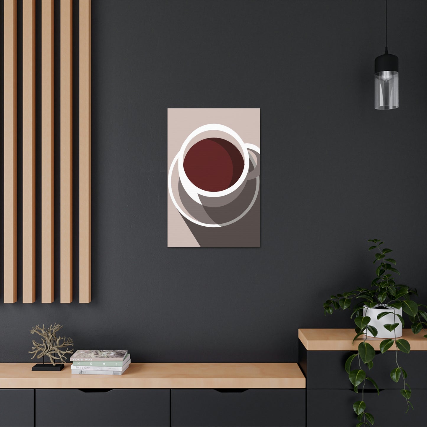 Cup Of Coffee Minimal Art Aesthetic Beige Aesthetic Classic Art Canvas Gallery Wraps