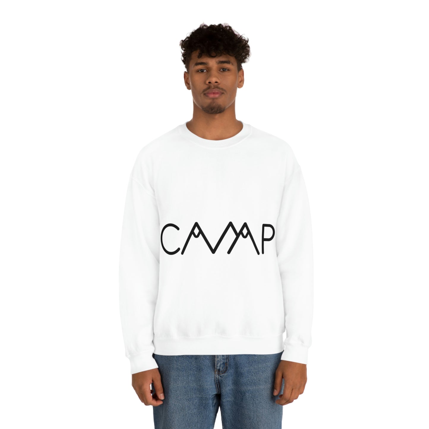 Camping Typography Minimal Art Unisex Heavy Blend™ Crewneck Sweatshirt