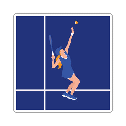 Tennis Player Blue Art Sports Team Die-Cut Sticker