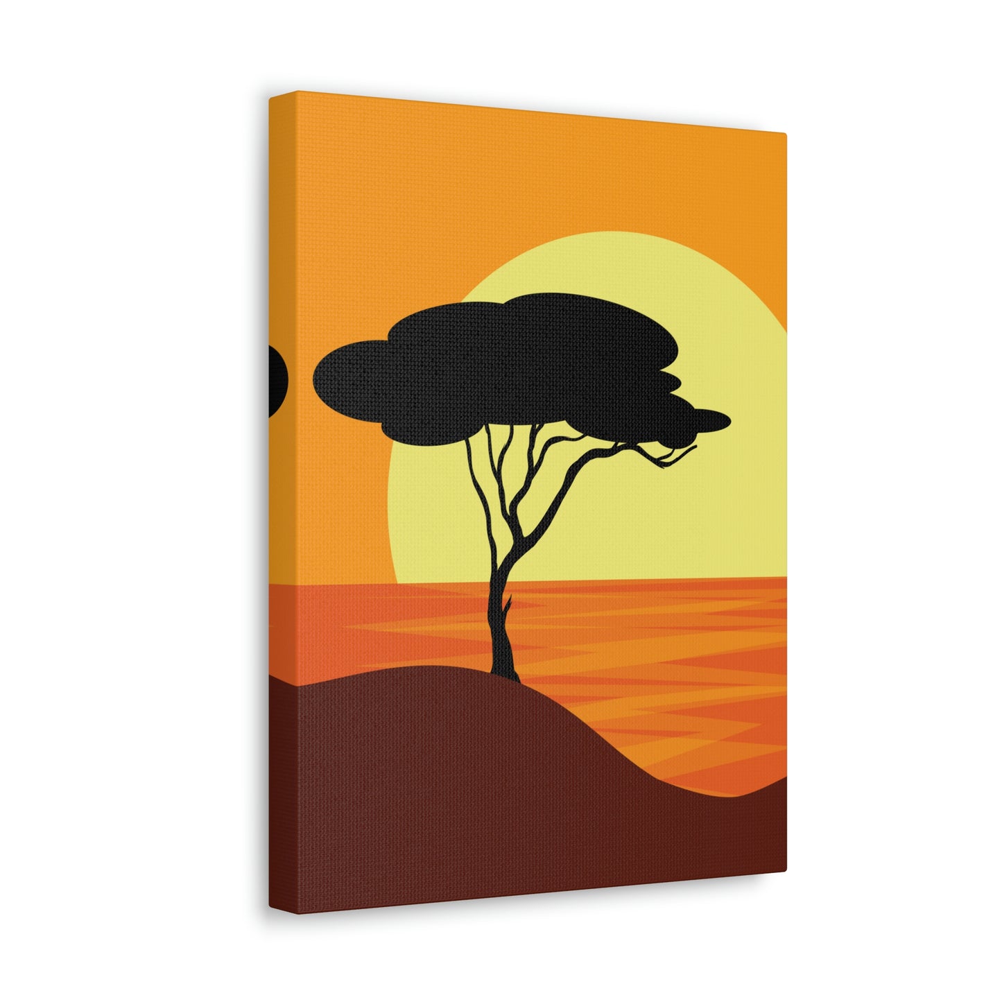 Africa Savanna Sunset Minimal Landscape View Aesthetic Classic Art Canvas Gallery Wraps