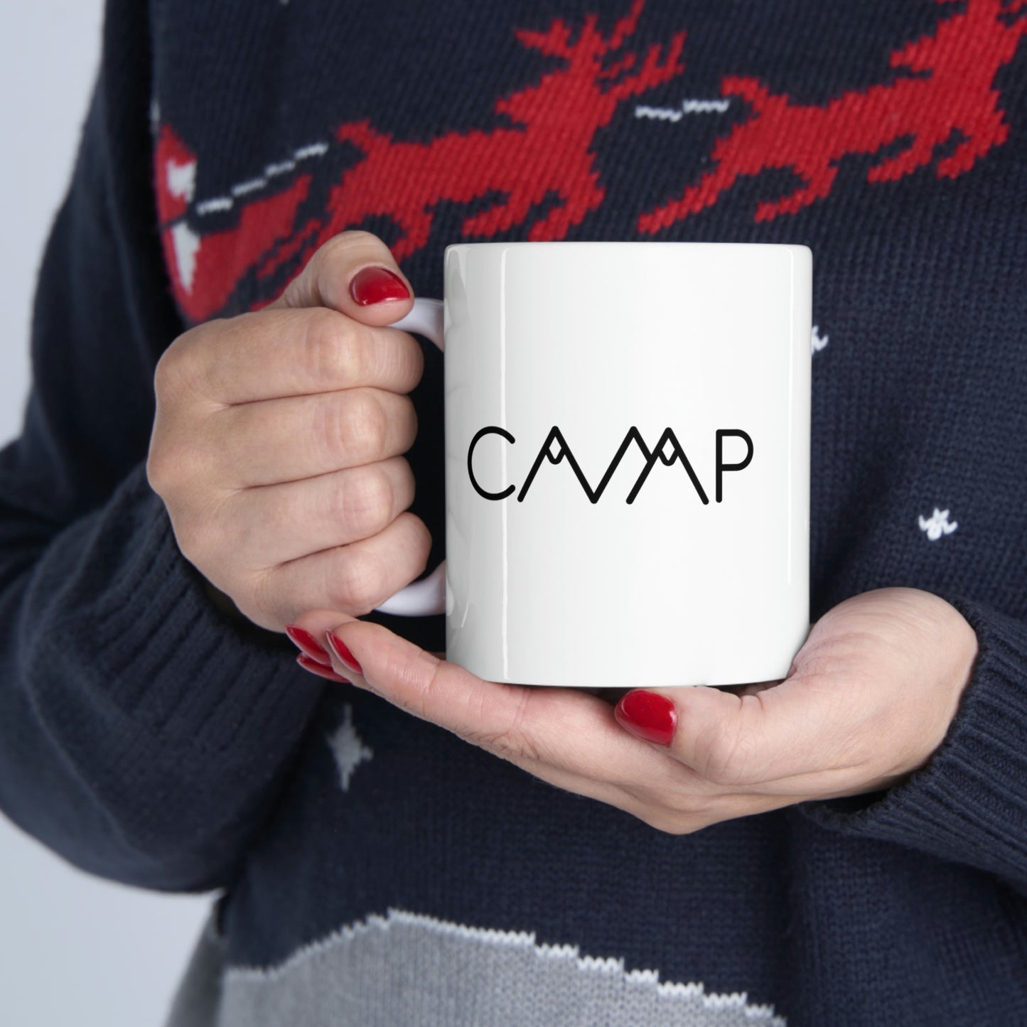 Camping Typography Minimal Art Ceramic Mug 11oz