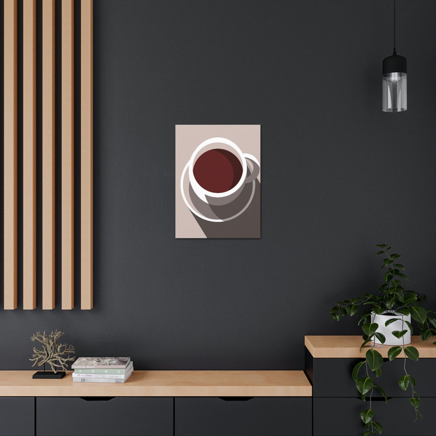 Cup Of Coffee Minimal Art Aesthetic Beige Aesthetic Classic Art Canvas Gallery Wraps