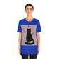 Black Cat with Heart Love Unisex Jersey Short Sleeve T-Shirt