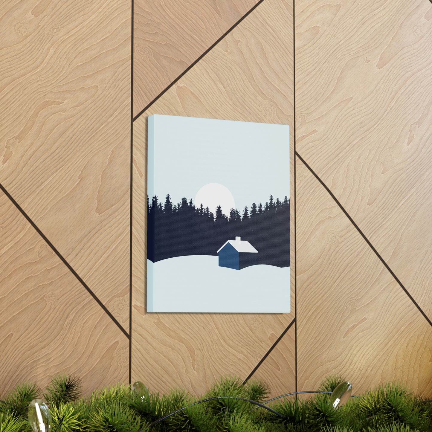 Frosty Morning Forest Minimal Aesthetic Classic Art Canvas Gallery Wraps