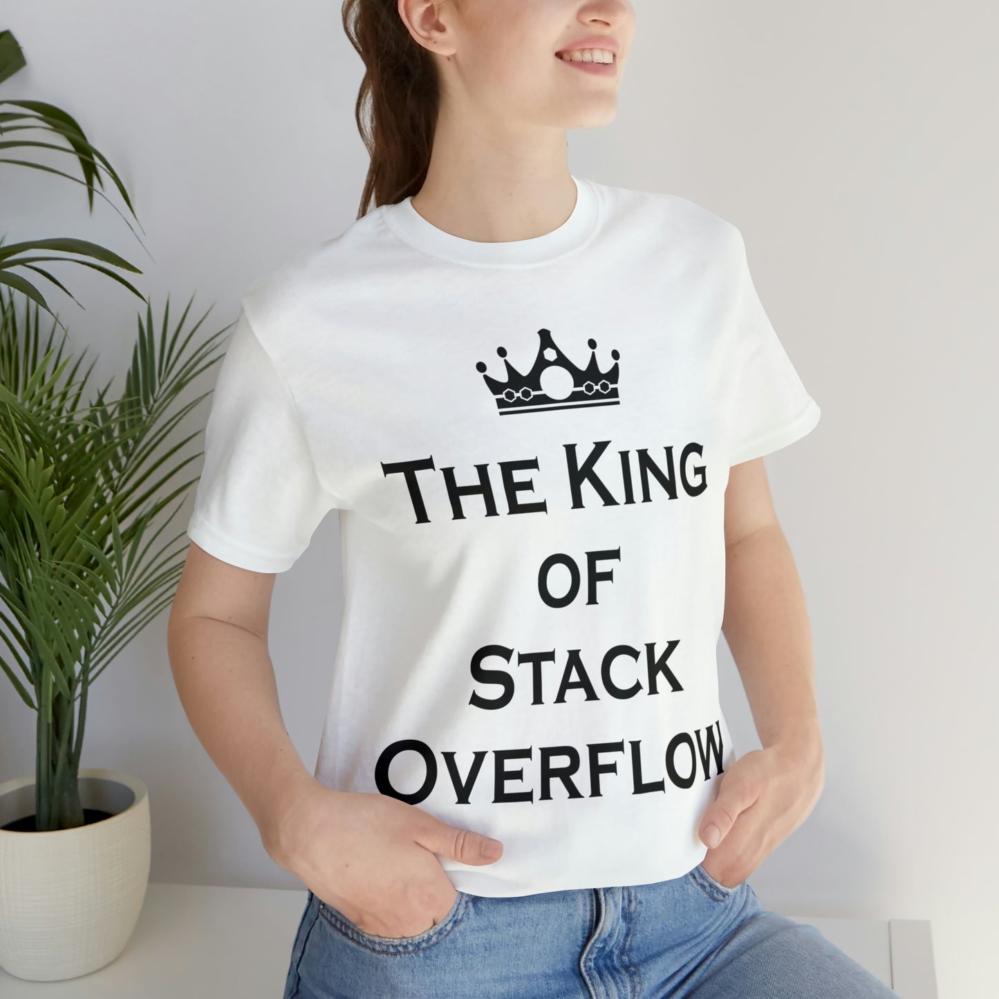 The King of Stack Overflow IT Funny Coding Unisex Jersey Short Sleeve T-Shirt