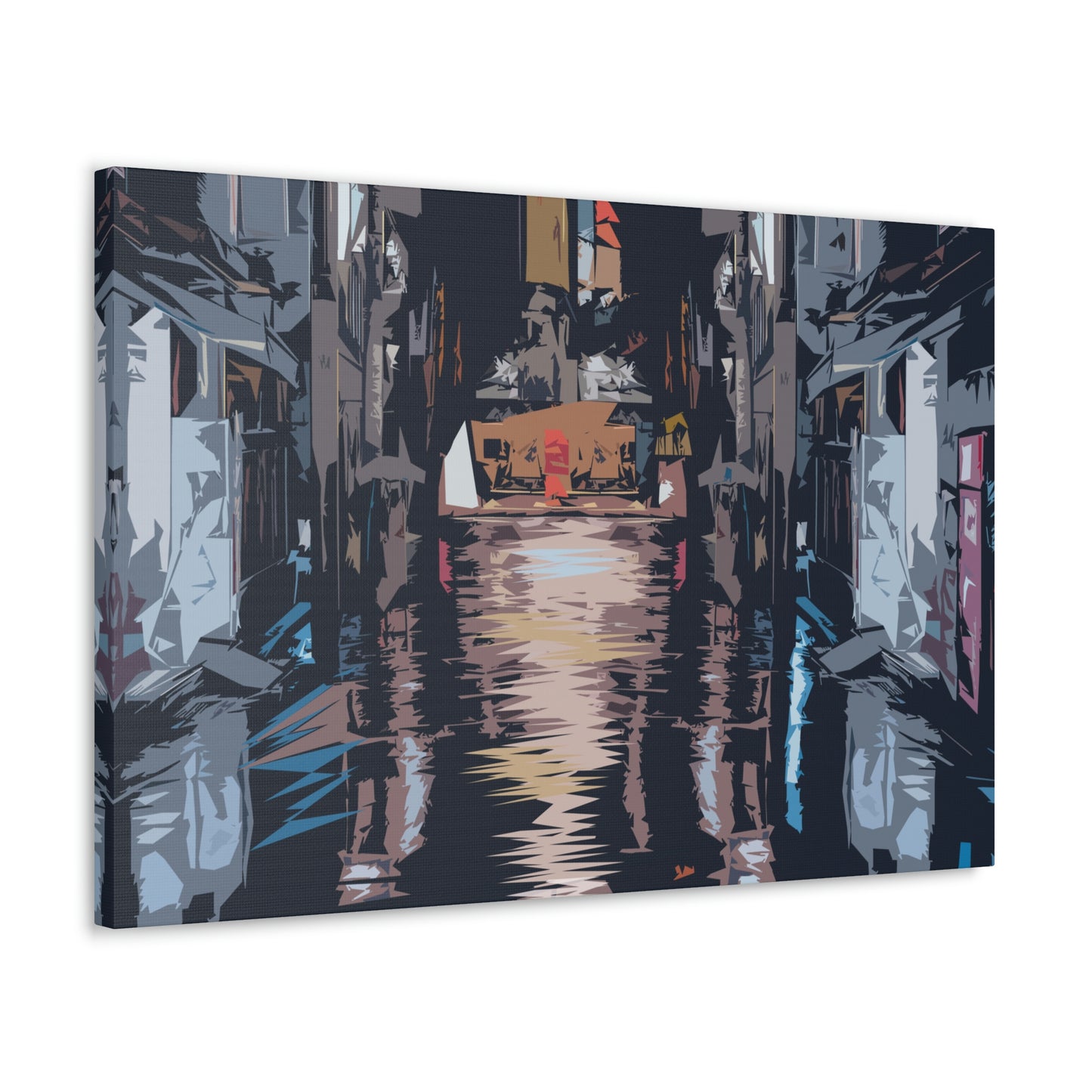 City Night Modern Abstract Classic Art Canvas Gallery Wraps