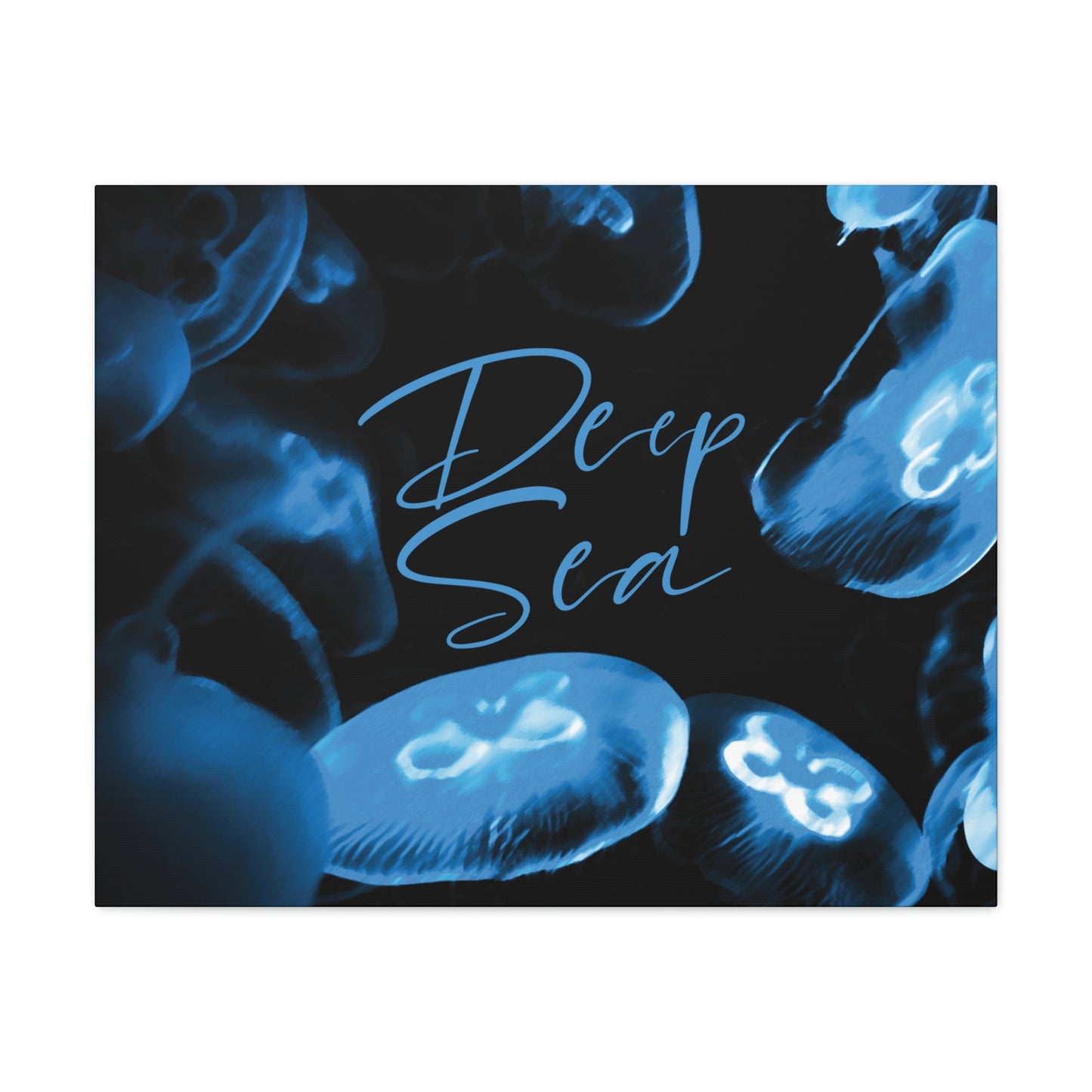 Deep Sea Jellyfish Silhouette Eco Friendly Life Sign Aesthetic Classic Art Canvas Gallery Wraps