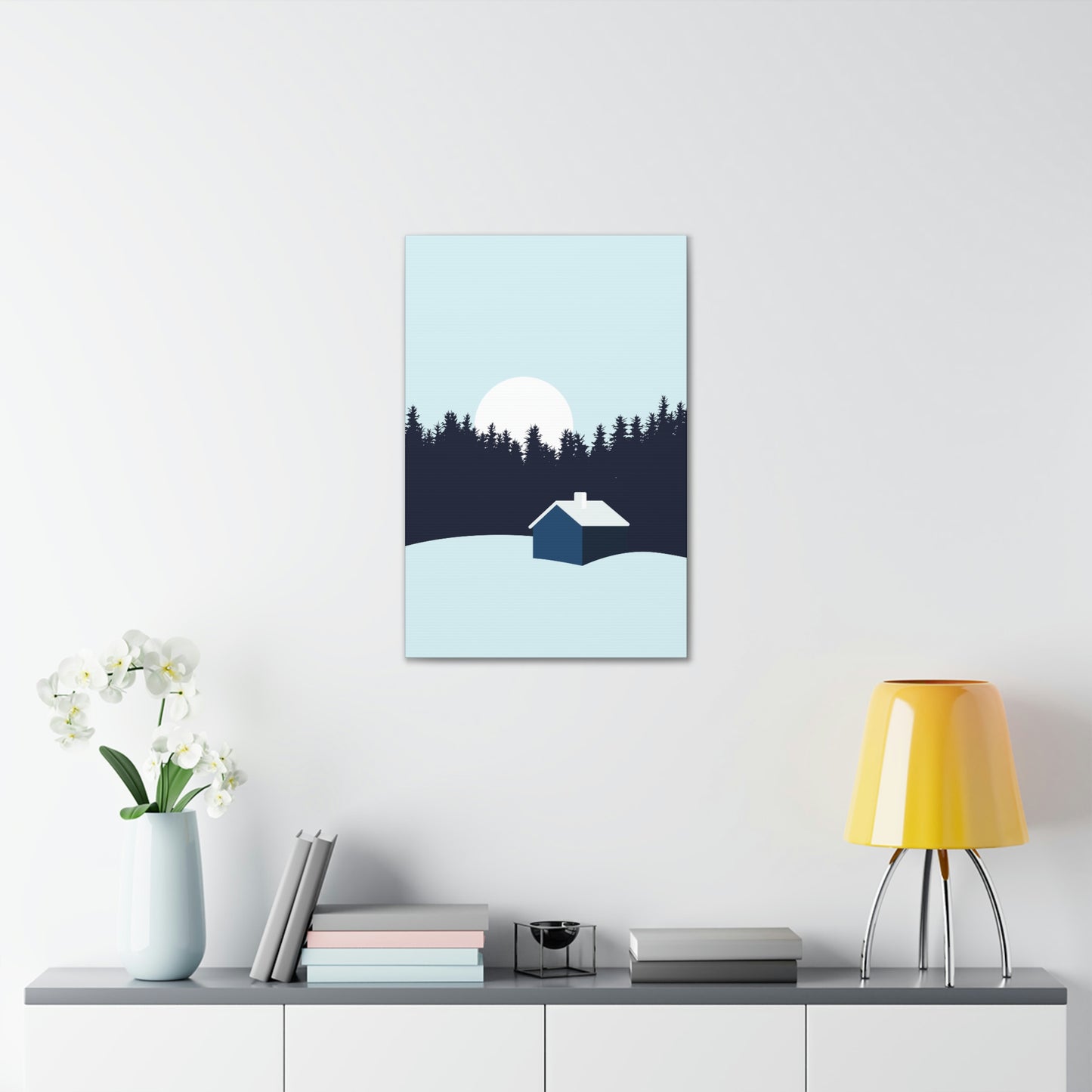 Frosty Morning Forest Minimal Aesthetic Classic Art Canvas Gallery Wraps