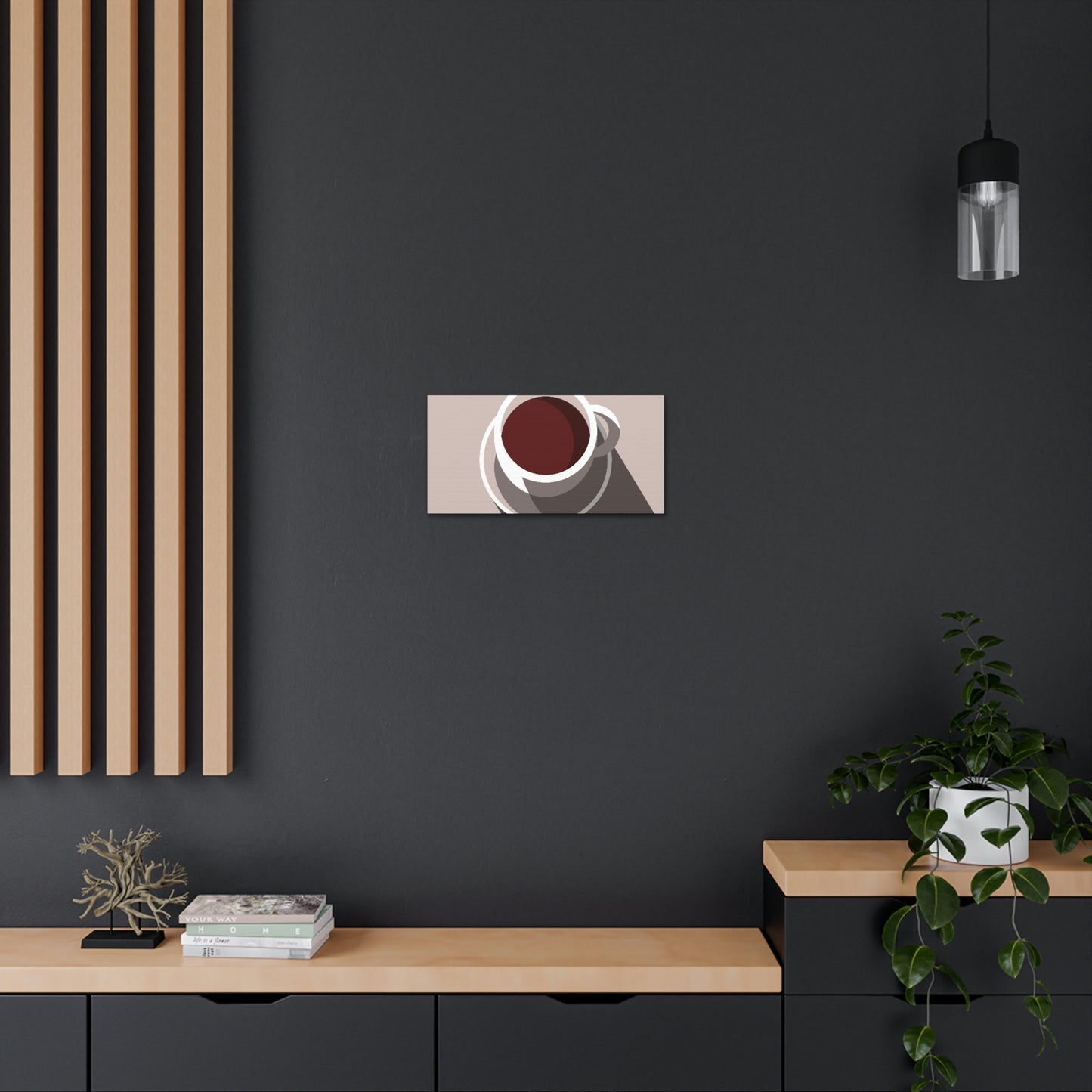 Cup Of Coffee Minimal Art Aesthetic Beige Aesthetic Classic Art Canvas Gallery Wraps