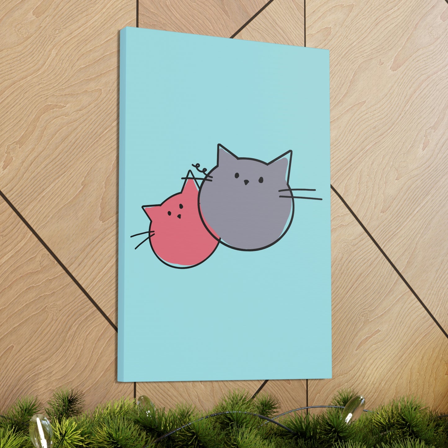 Funny Cartoon Cats Anime Meme Kawaii  Aesthetic Classic Art Canvas Gallery Wraps