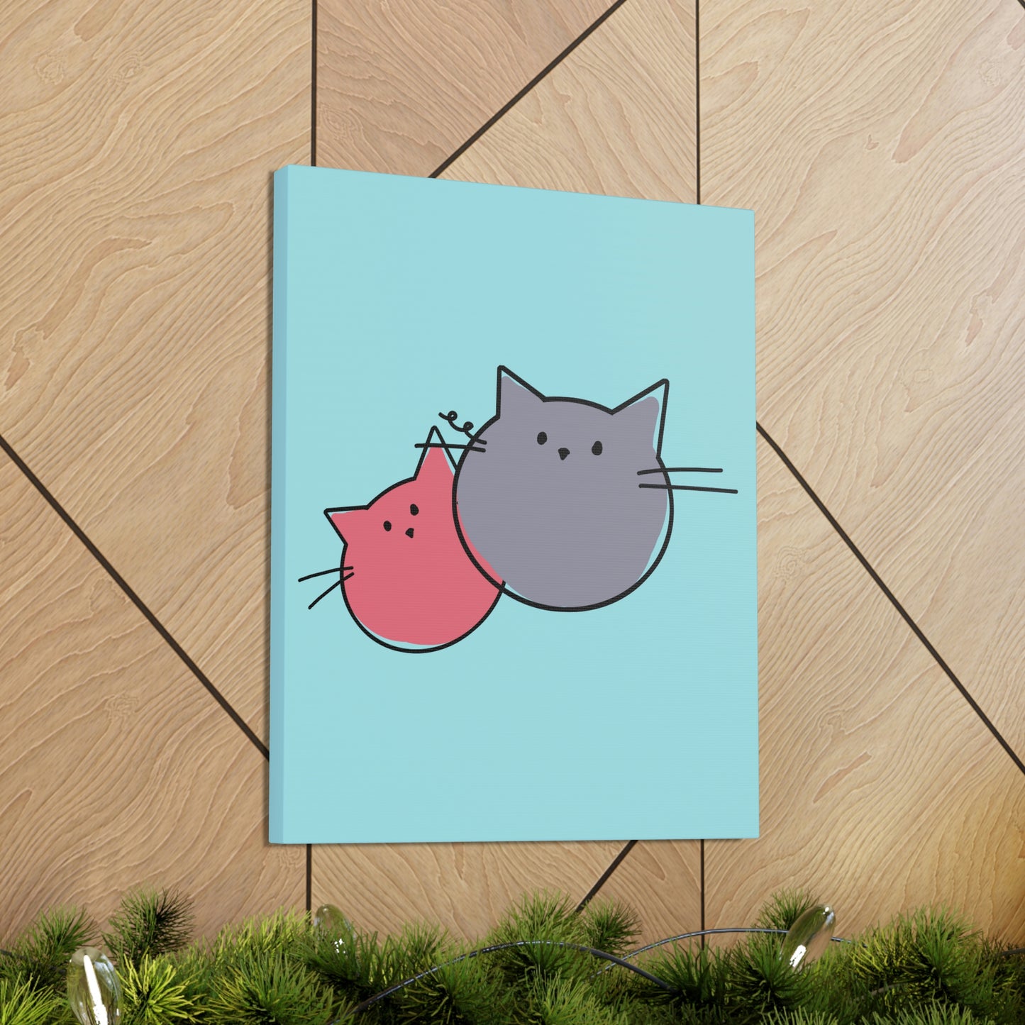 Funny Cartoon Cats Anime Meme Kawaii  Aesthetic Classic Art Canvas Gallery Wraps