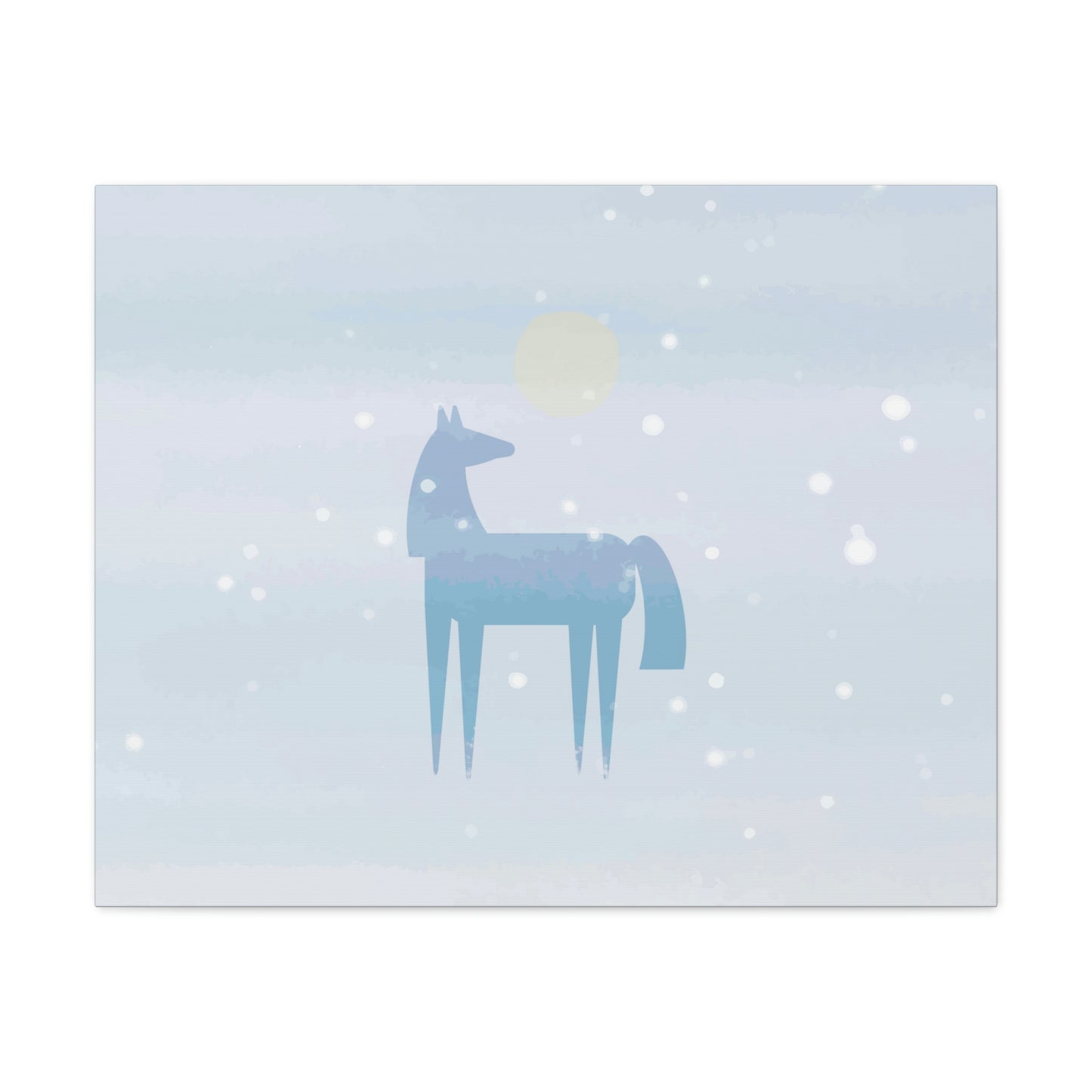 Horse Under the Snow Winter Landscape Art Aesthetic Classic Art Canvas Gallery Wraps