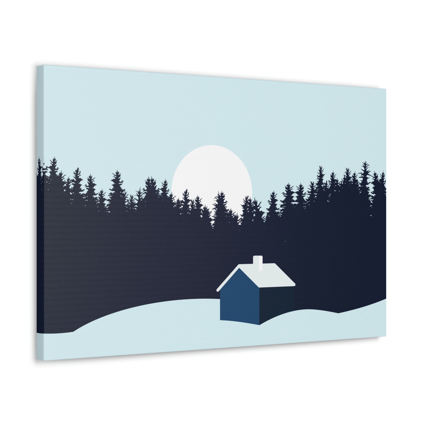 Frosty Morning Forest Minimal Aesthetic Classic Art Canvas Gallery Wraps