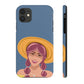 Happy Woman with Rose Hair Aesthetic Art Tough Phone Cases Case-Mate