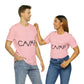 Camping Typography Minimal Art Unisex Jersey Short Sleeve T-Shirt