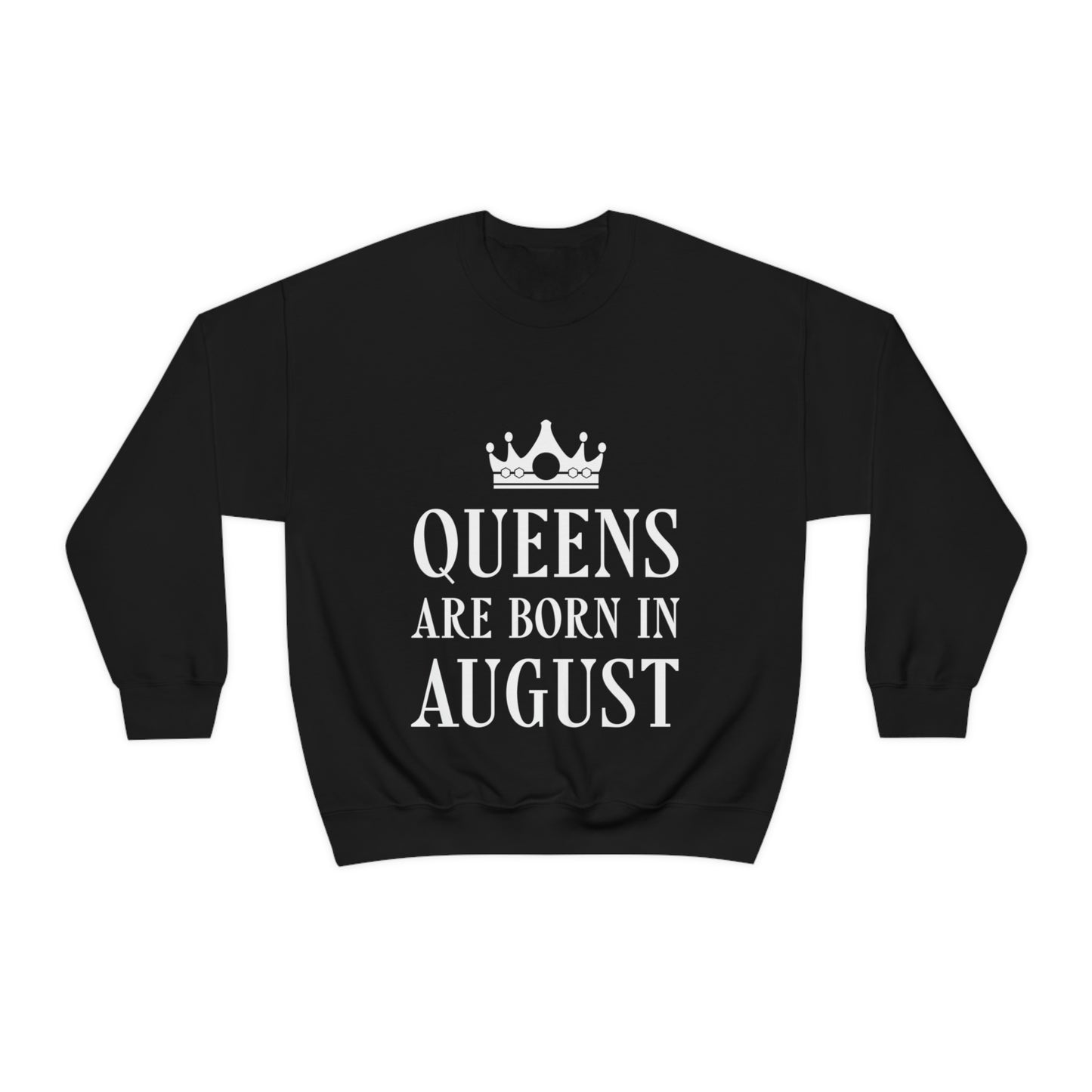 Queens Are Born in August Happy Birthday Unisex Heavy Blend™ Crewneck Sweatshirt