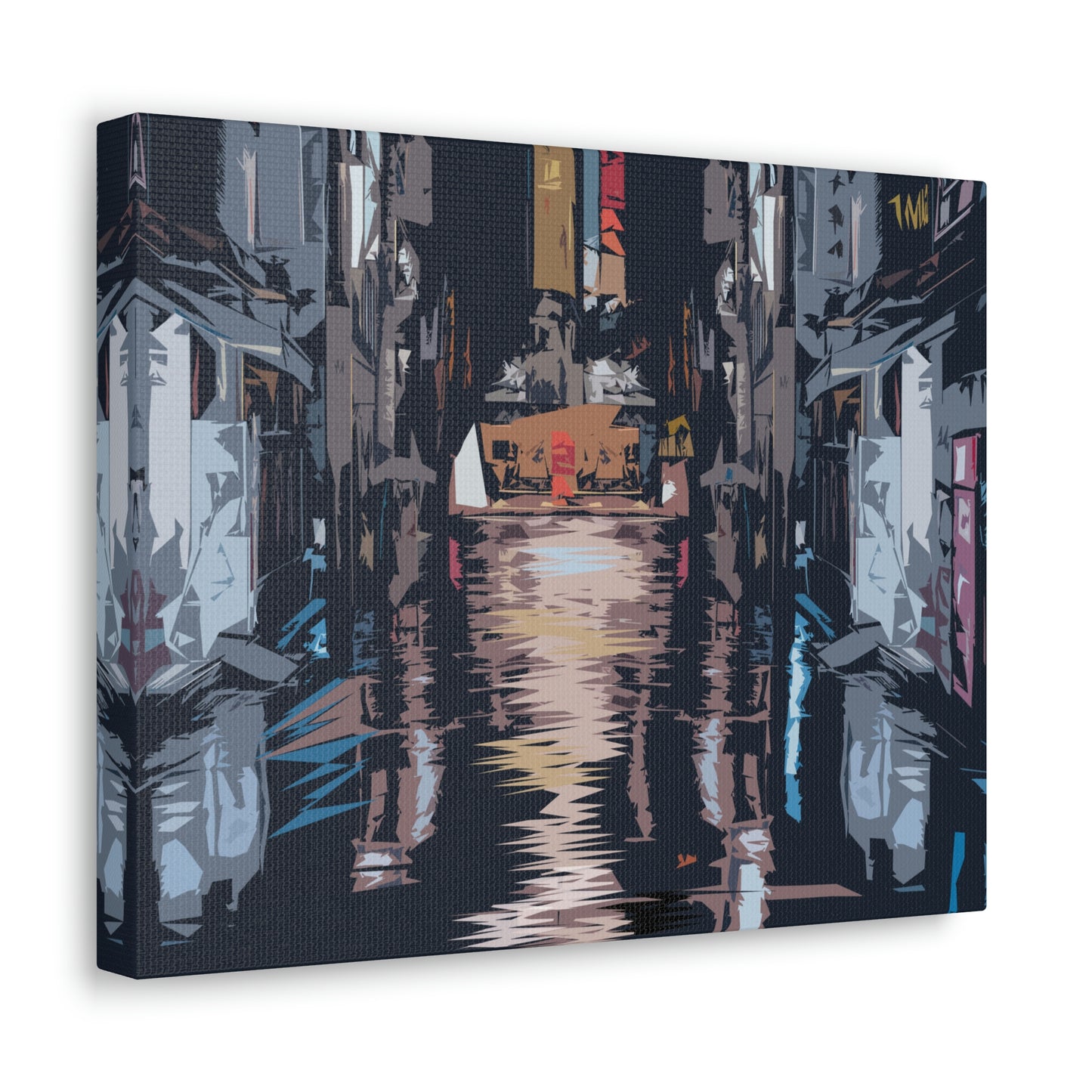 City Night Modern Abstract Classic Art Canvas Gallery Wraps