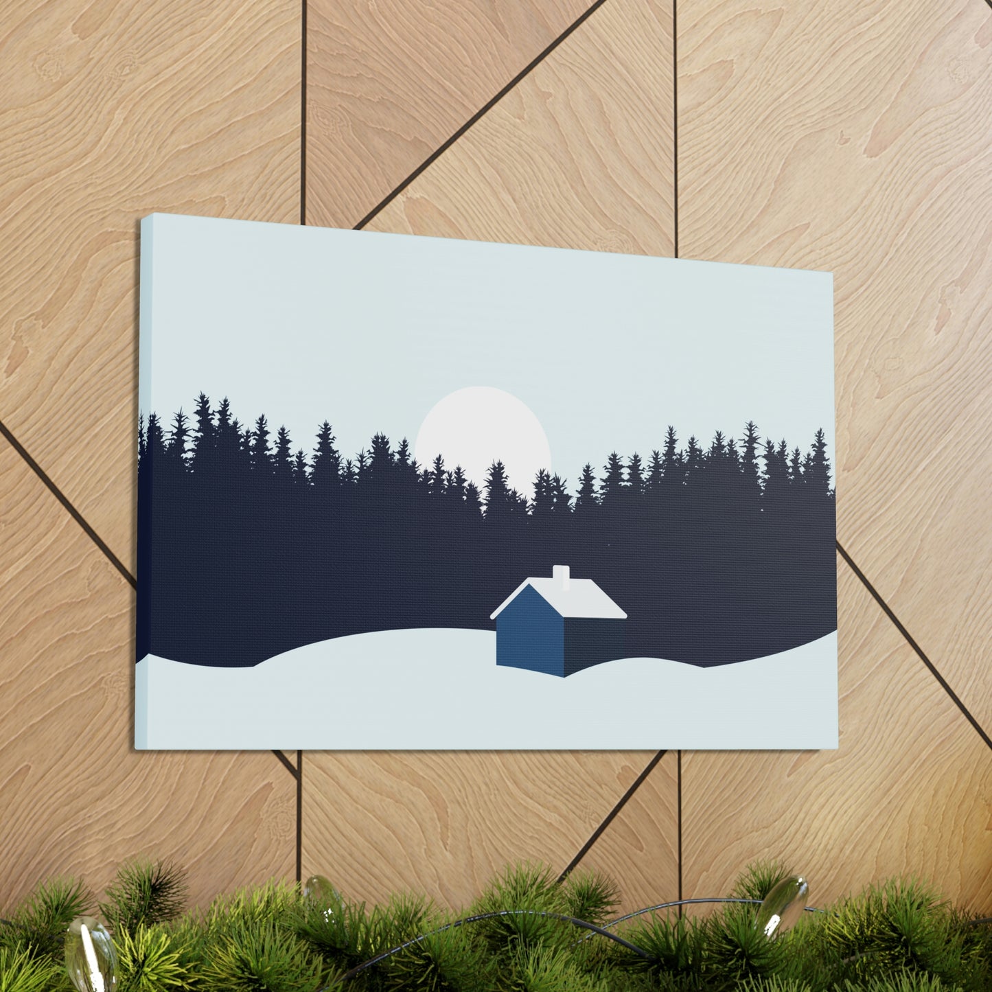 Frosty Morning Forest Minimal Aesthetic Classic Art Canvas Gallery Wraps