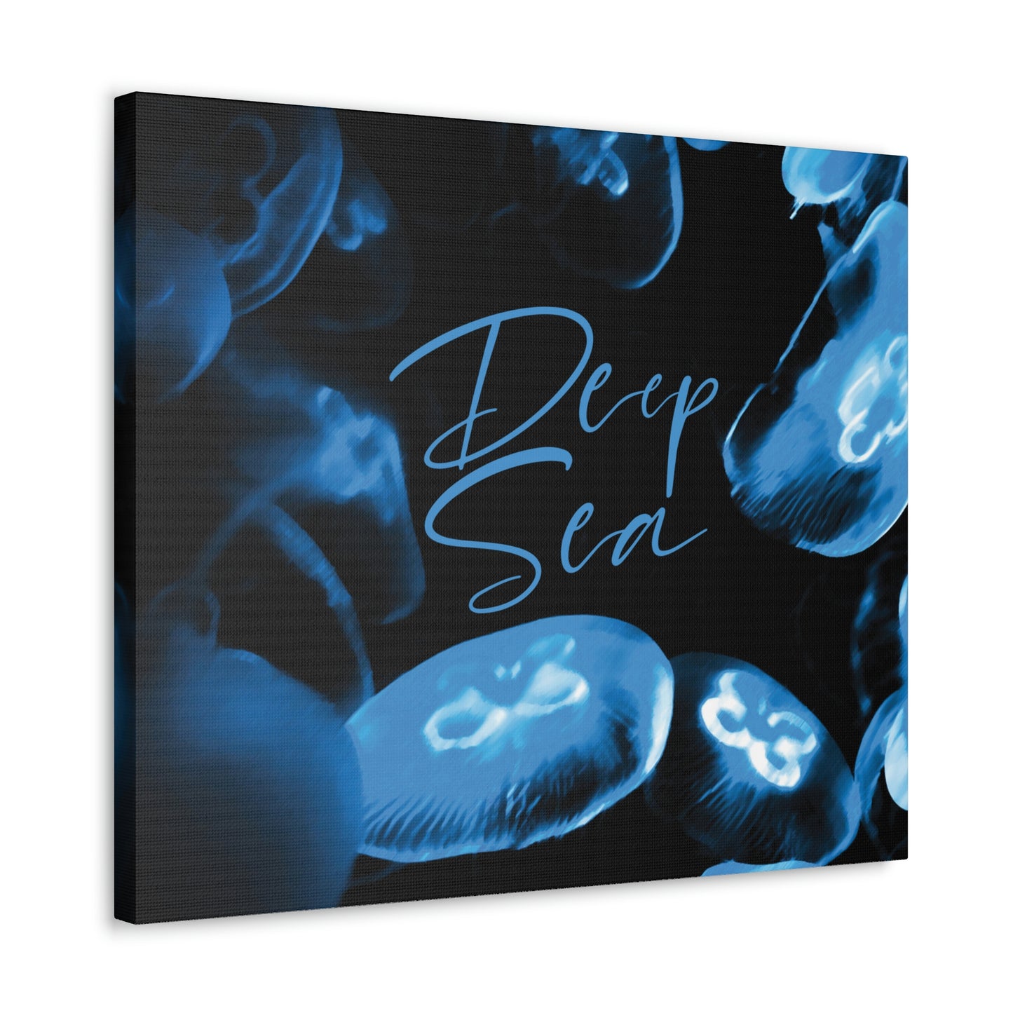 Deep Sea Jellyfish Silhouette Eco Friendly Life Sign Aesthetic Classic Art Canvas Gallery Wraps