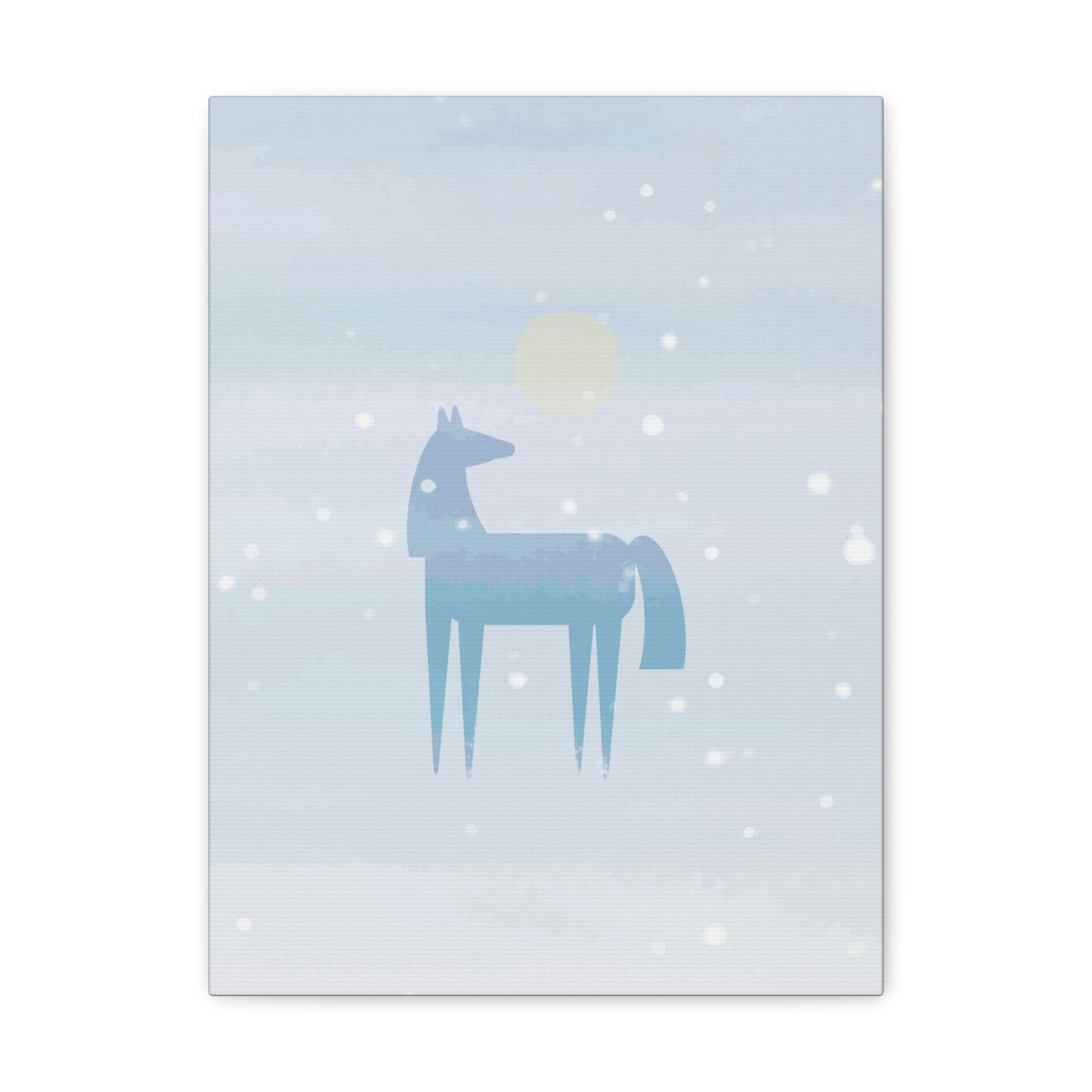 Horse Under the Snow Winter Landscape Art Aesthetic Classic Art Canvas Gallery Wraps