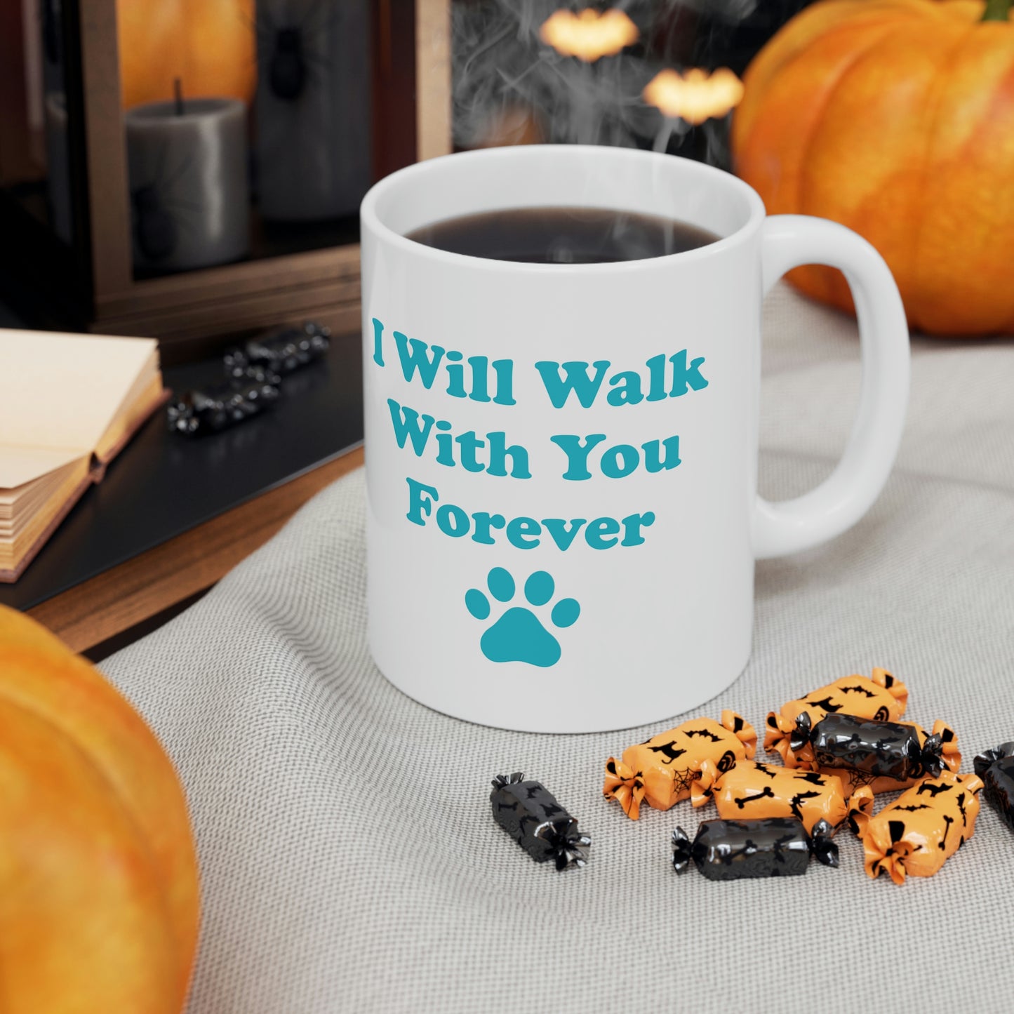 I Will Walk With You Forever Cat Lover Ceramic Mug 11oz