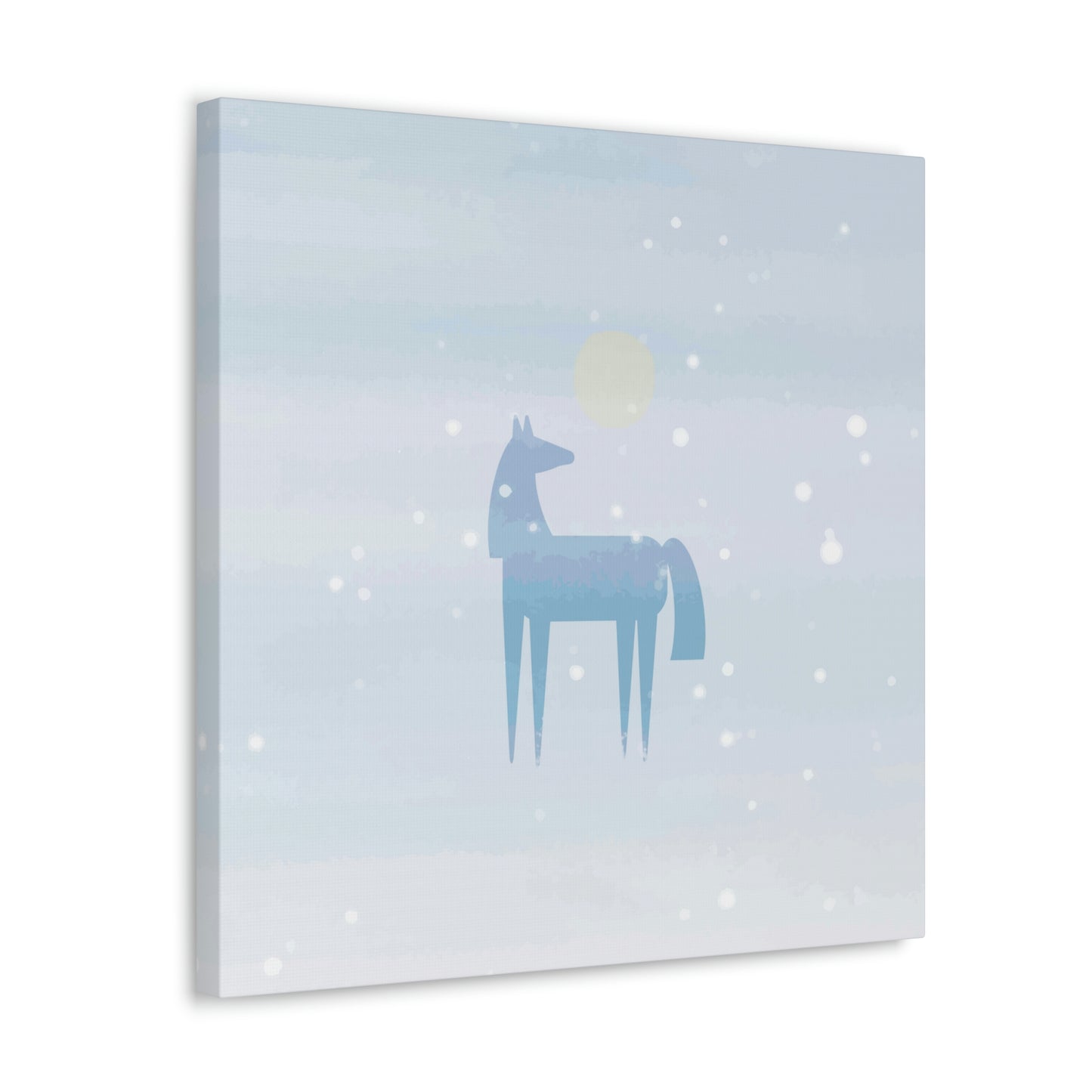 Horse Under the Snow Winter Landscape Art Aesthetic Classic Art Canvas Gallery Wraps