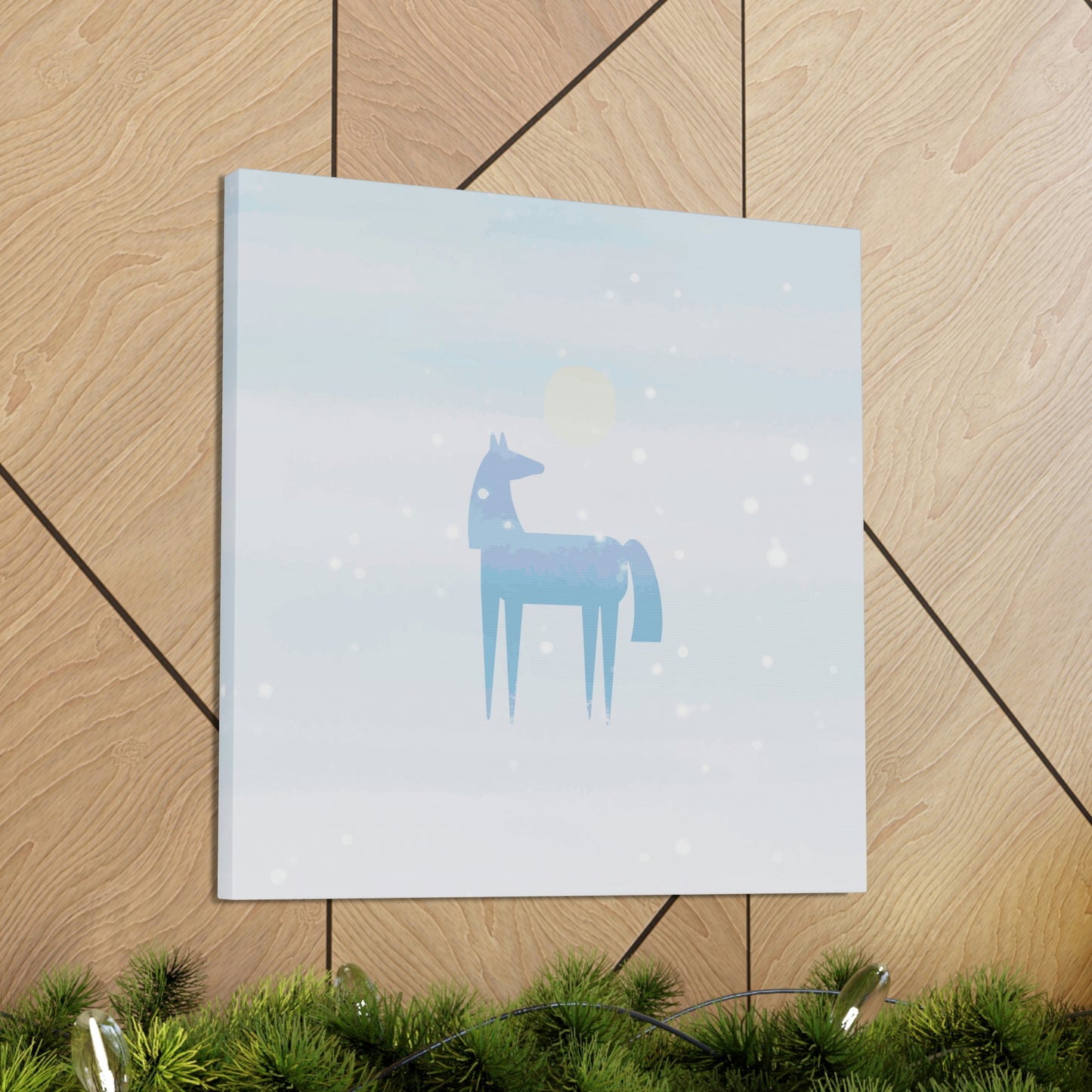 Horse Under the Snow Winter Landscape Art Aesthetic Classic Art Canvas Gallery Wraps