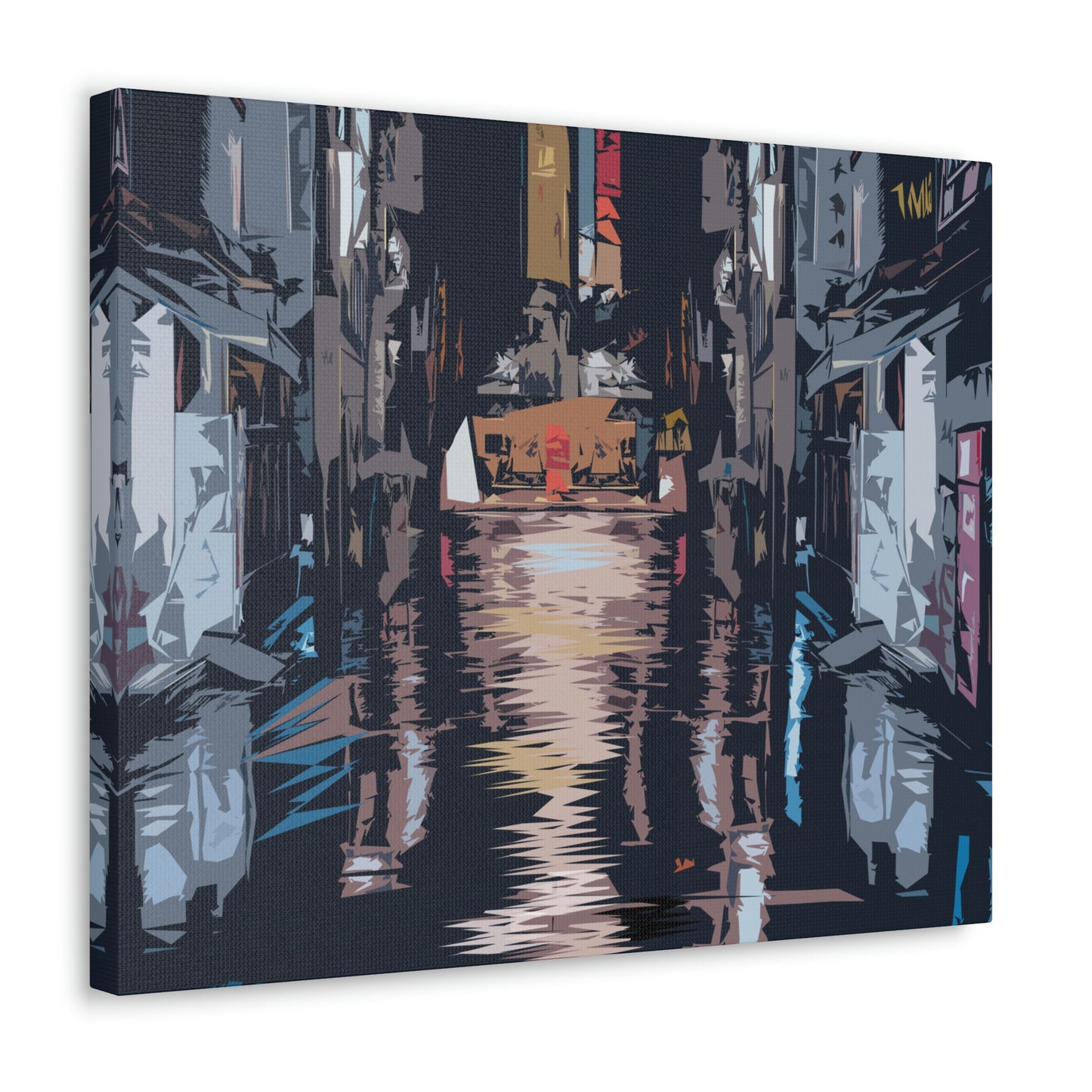 City Night Modern Abstract Classic Art Canvas Gallery Wraps