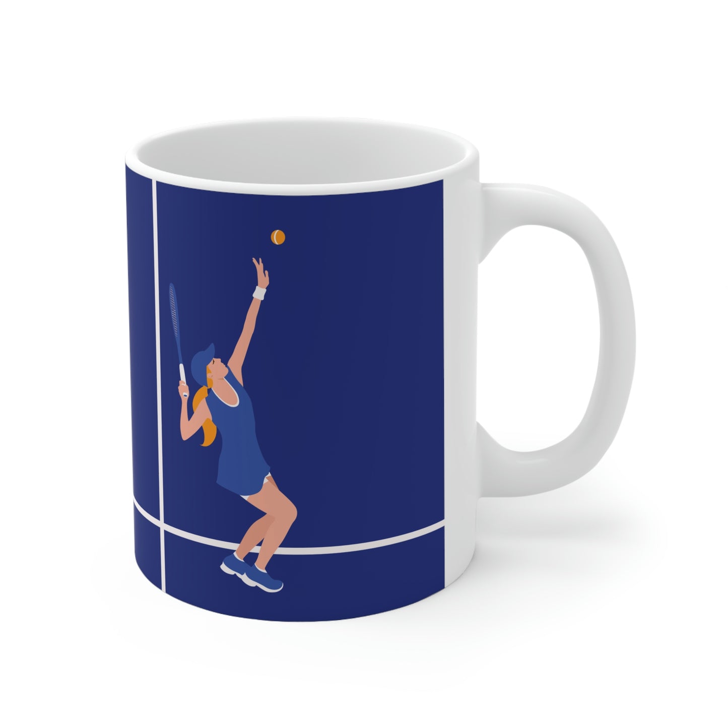 Tennis Player Blue Art Sports Team Ceramic Mug 11oz