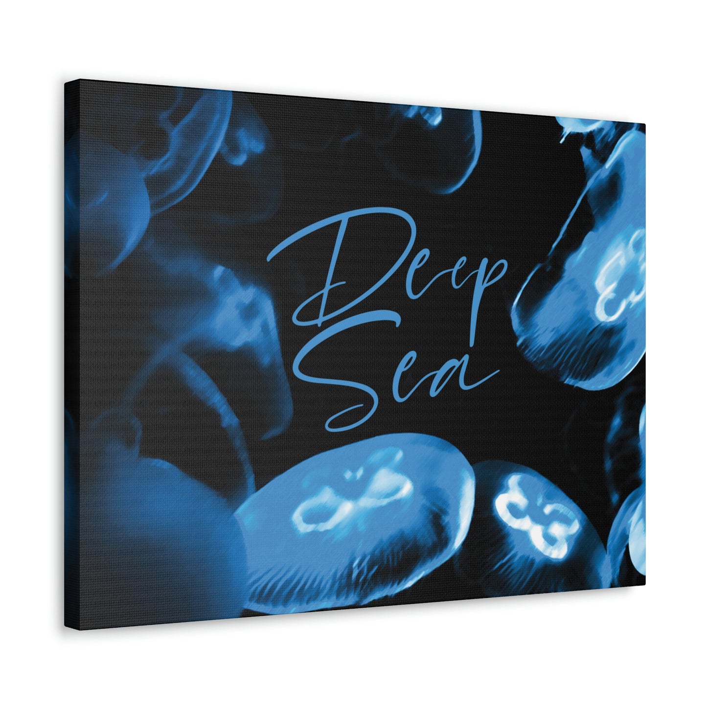 Deep Sea Jellyfish Silhouette Eco Friendly Life Sign Aesthetic Classic Art Canvas Gallery Wraps