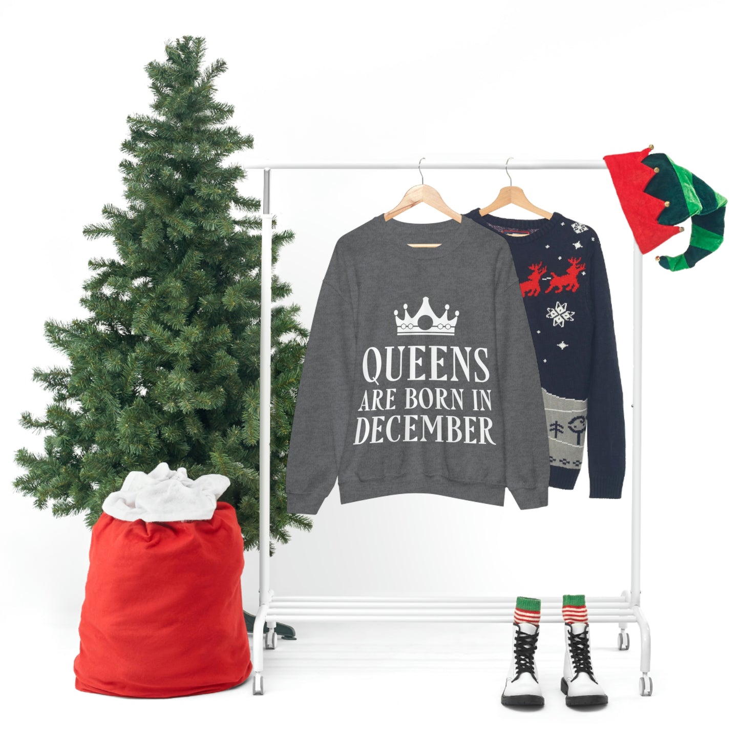 Queens Are Born in December Unisex Heavy Blend™ Crewneck Sweatshirt