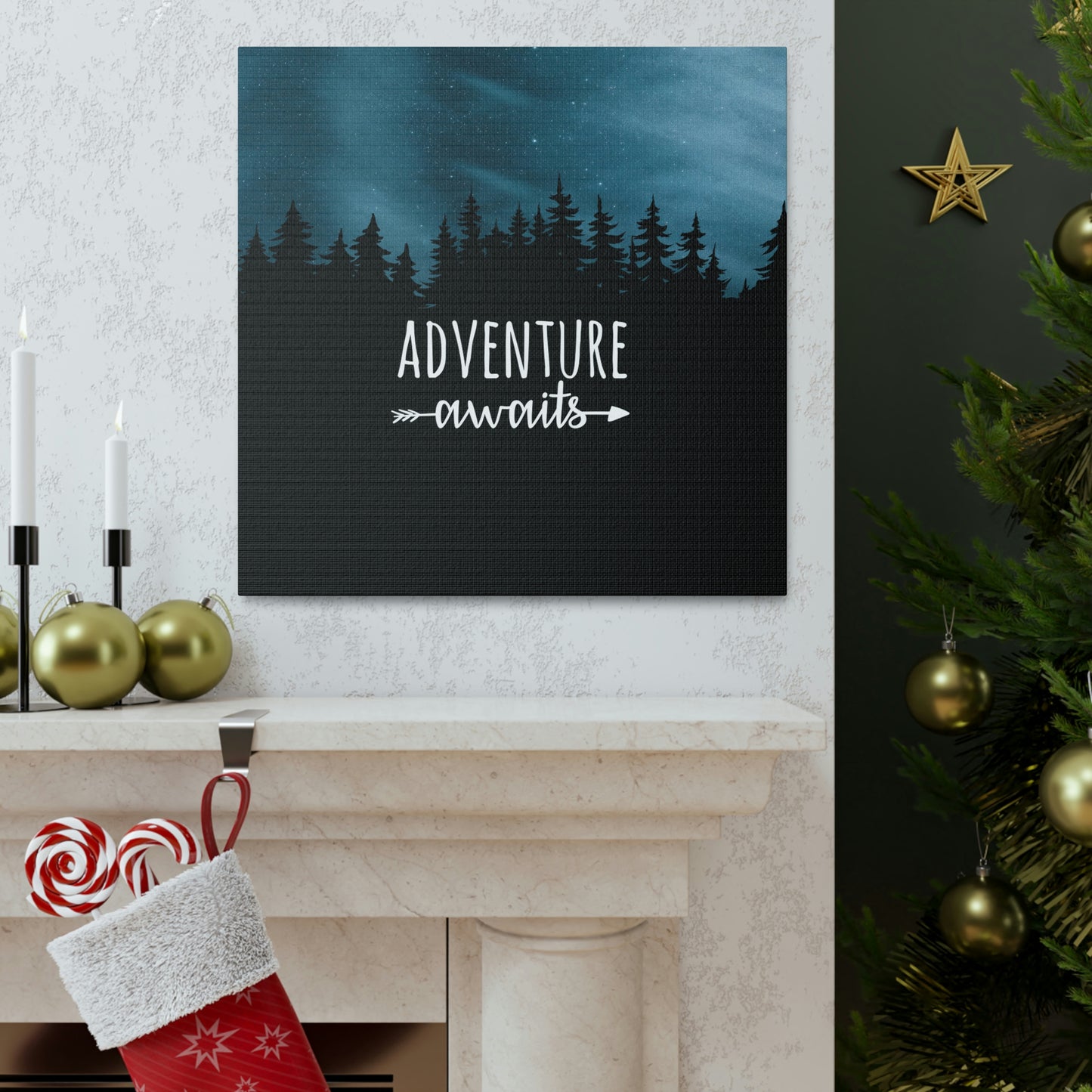 Adventure Awaits Art Vacation Landscape Explore Aesthetic Classic Art Canvas Gallery Wraps