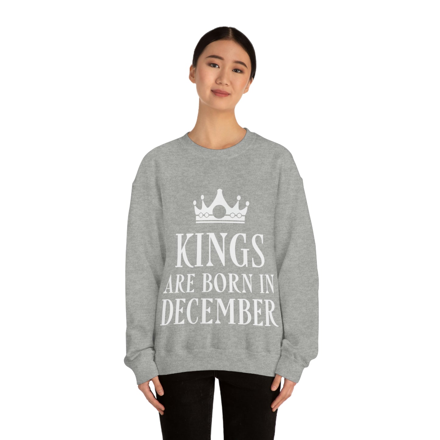 Kings Are Born in December Happy Birthday Unisex Heavy Blend™ Crewneck Sweatshirt