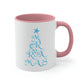 Love Christmas Happy Holidays Minimal Art Сalligraphy Blue Accent Coffee Mug 11oz