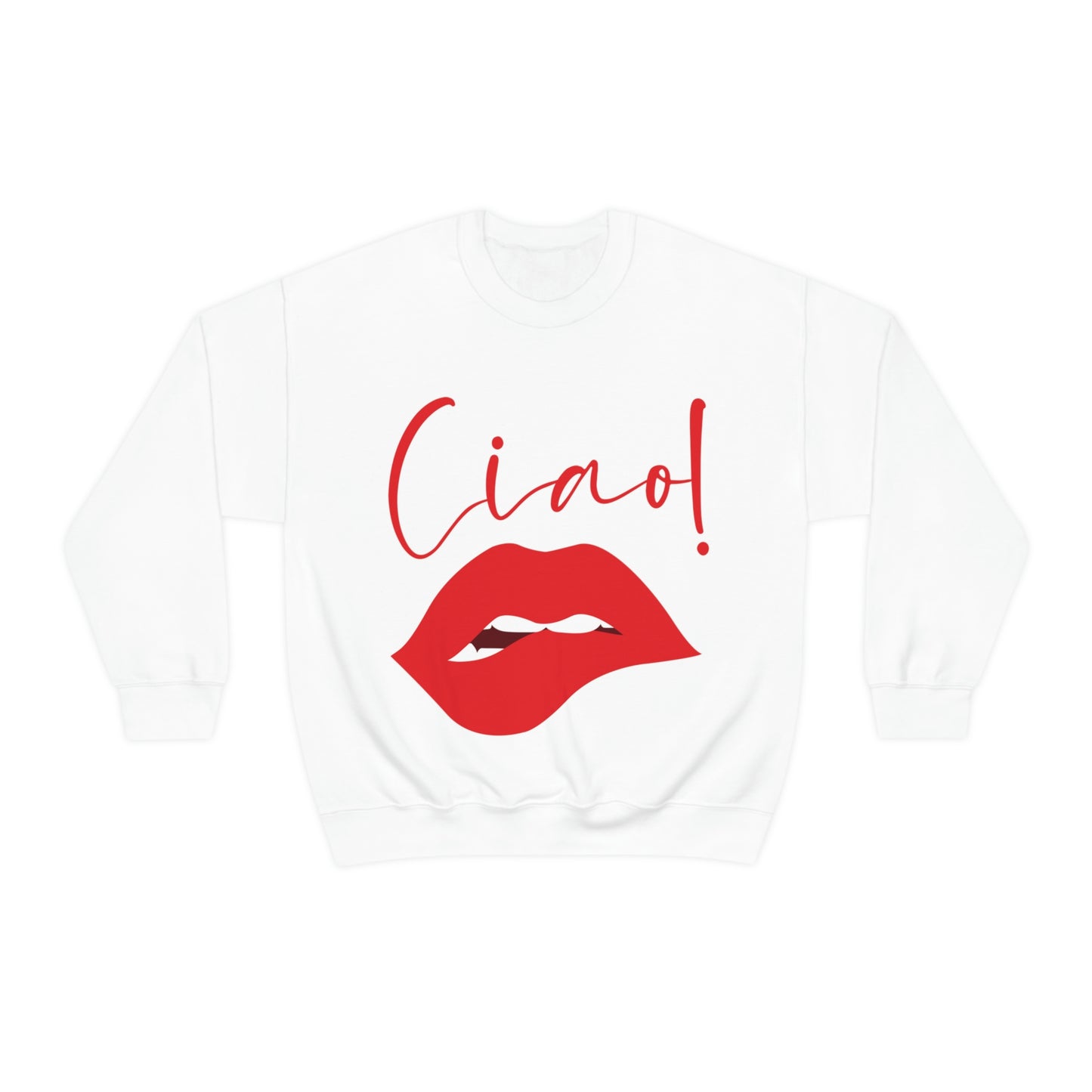 Ciao Hello Goodbye Red Lips Lipstick Unisex Heavy Blend™ Crewneck Sweatshirt