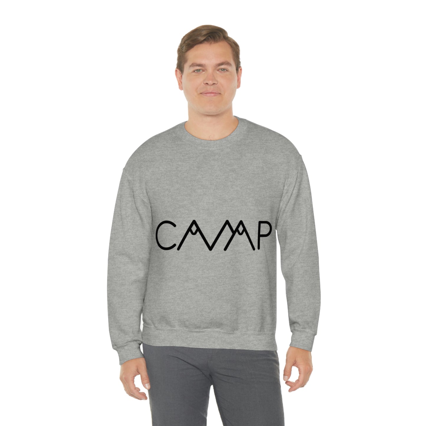 Camping Typography Minimal Art Unisex Heavy Blend™ Crewneck Sweatshirt