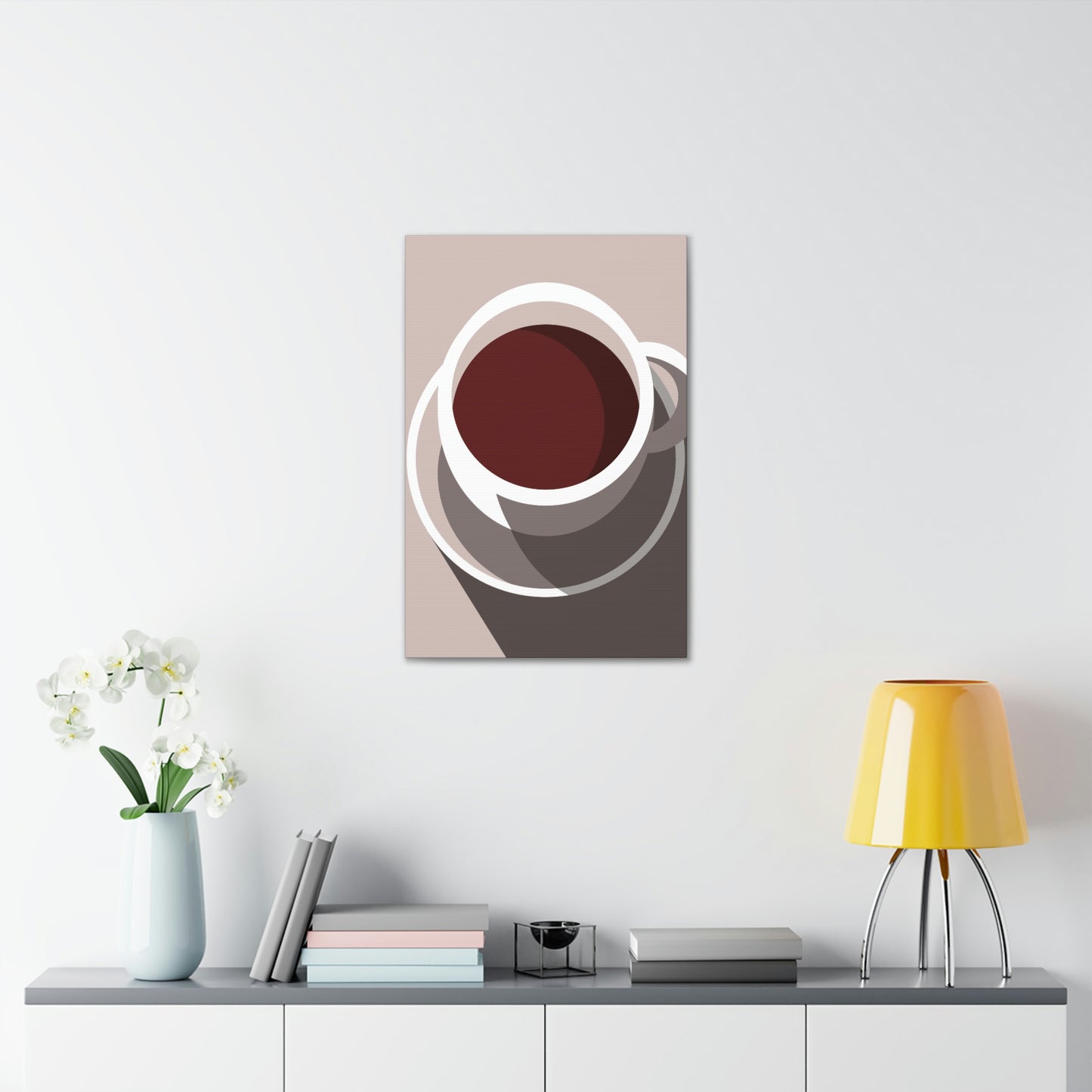 Cup Of Coffee Minimal Art Aesthetic Beige Aesthetic Classic Art Canvas Gallery Wraps