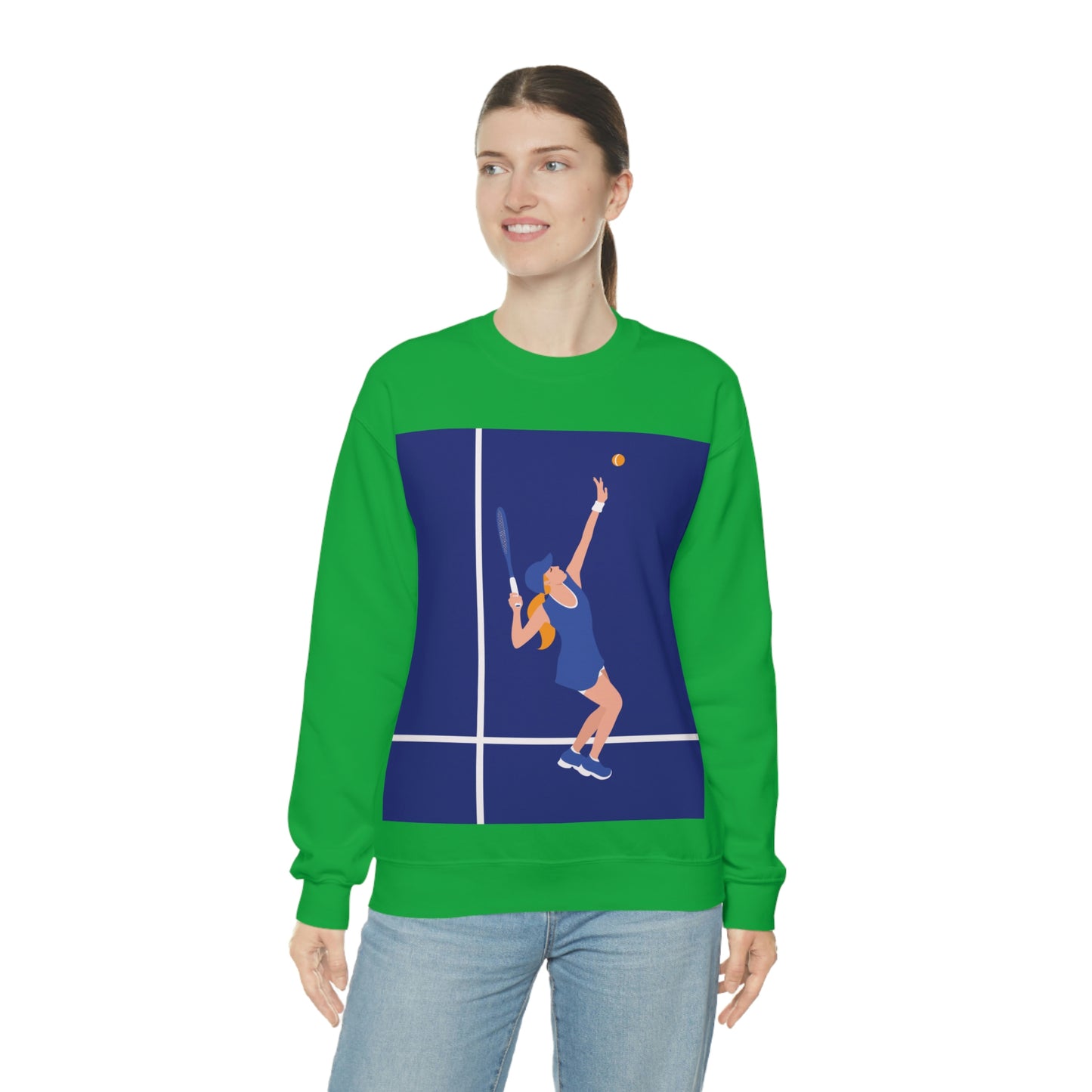 Tennis Player Blue Art Sports Team Unisex Heavy Blend™ Crewneck Sweatshirt