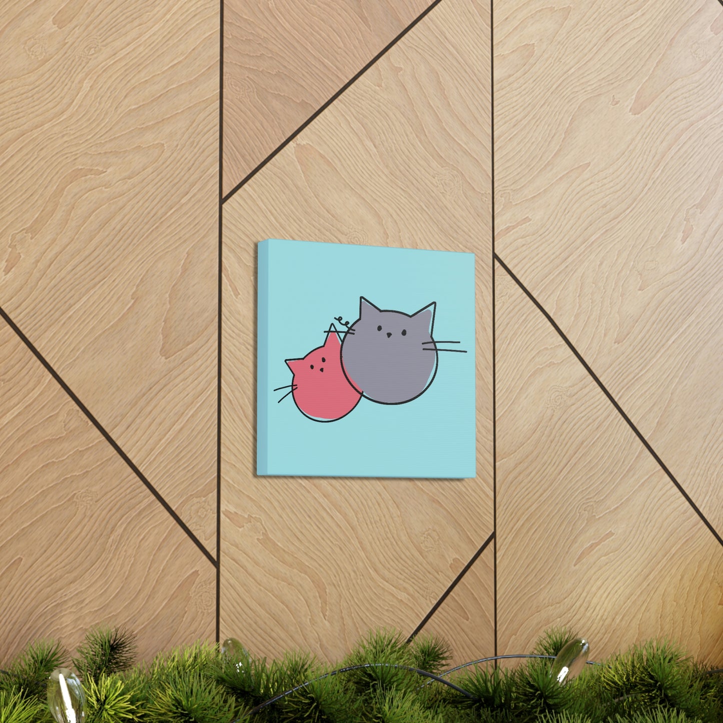 Funny Cartoon Cats Anime Meme Kawaii  Aesthetic Classic Art Canvas Gallery Wraps