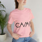 Camping Typography Minimal Art Unisex Jersey Short Sleeve T-Shirt