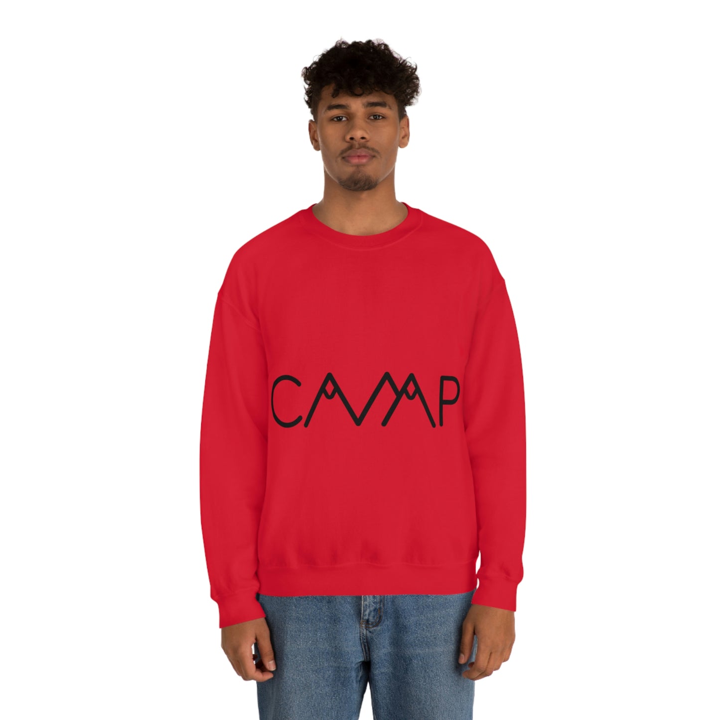 Camping Typography Minimal Art Unisex Heavy Blend™ Crewneck Sweatshirt